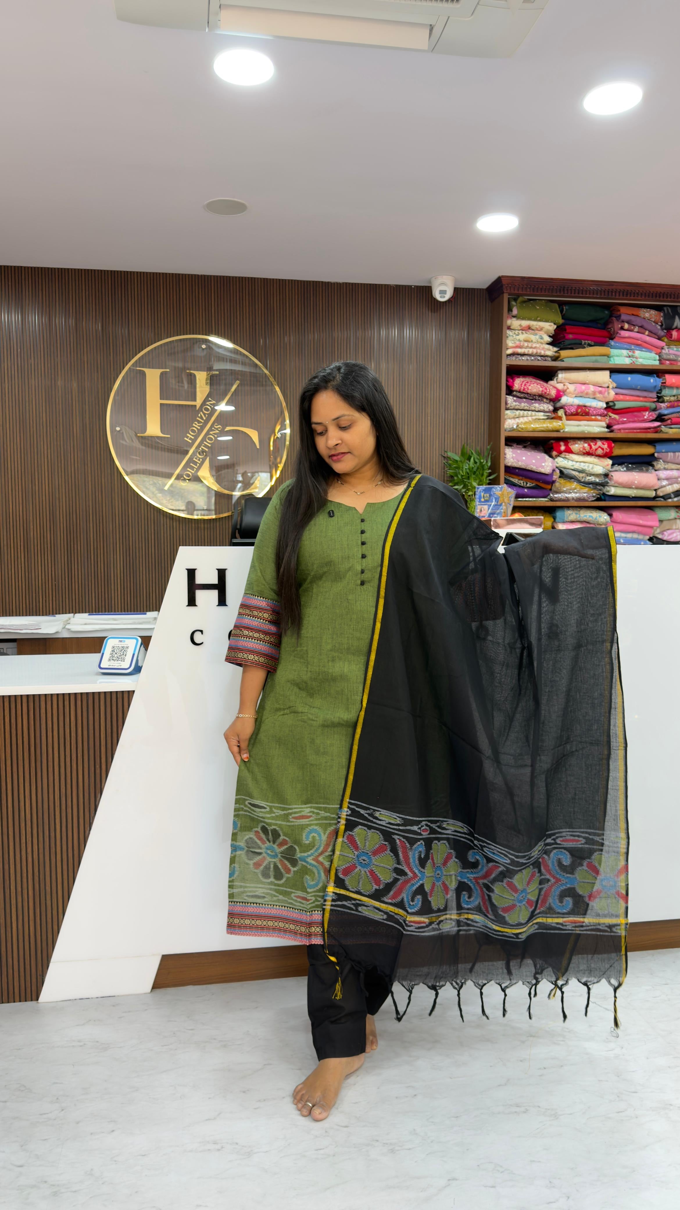 Handloom Pure Cotton 3 piece sets with Pochampally weaving