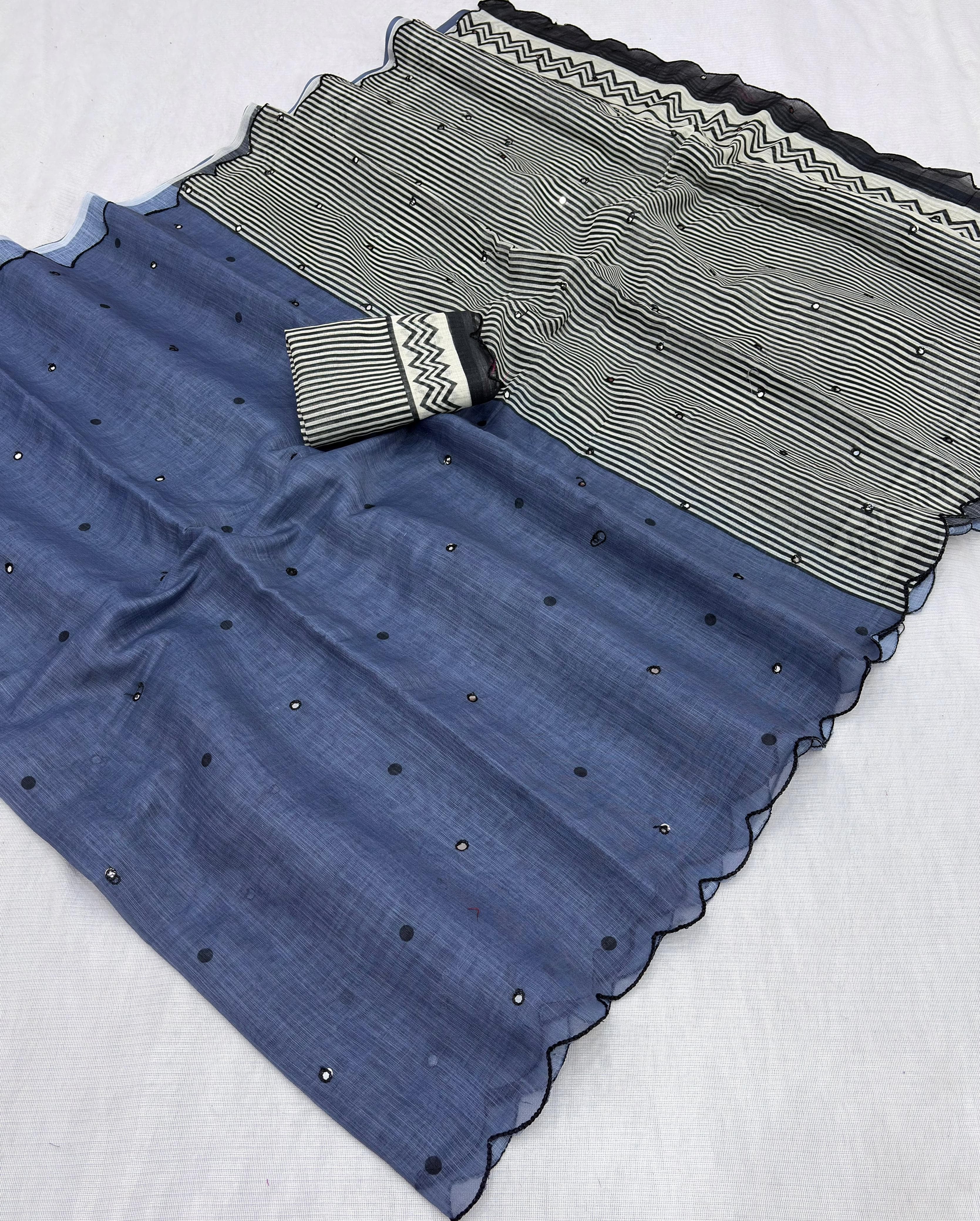 Soft linen digital printed saree
