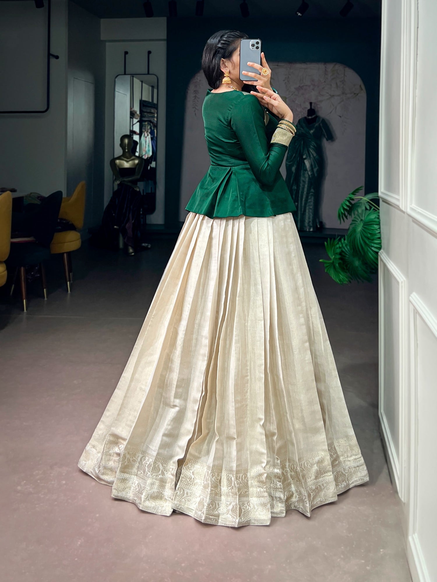 Kanchipuram lehenga with rich zari weaving(NON-STORE)