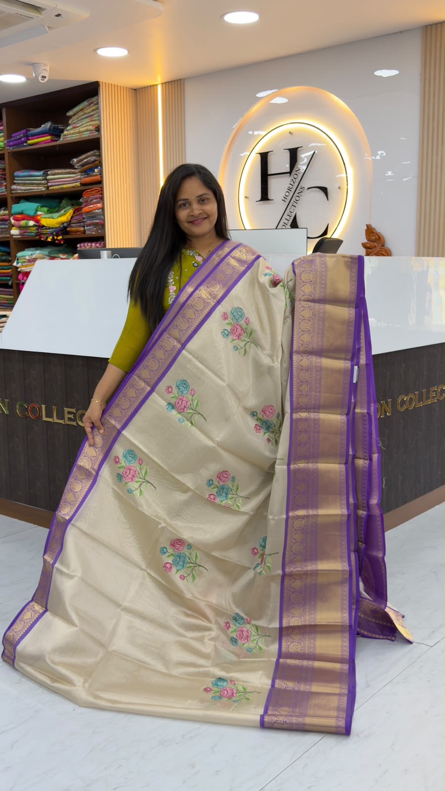 Tissue Banarasi with embroidery work