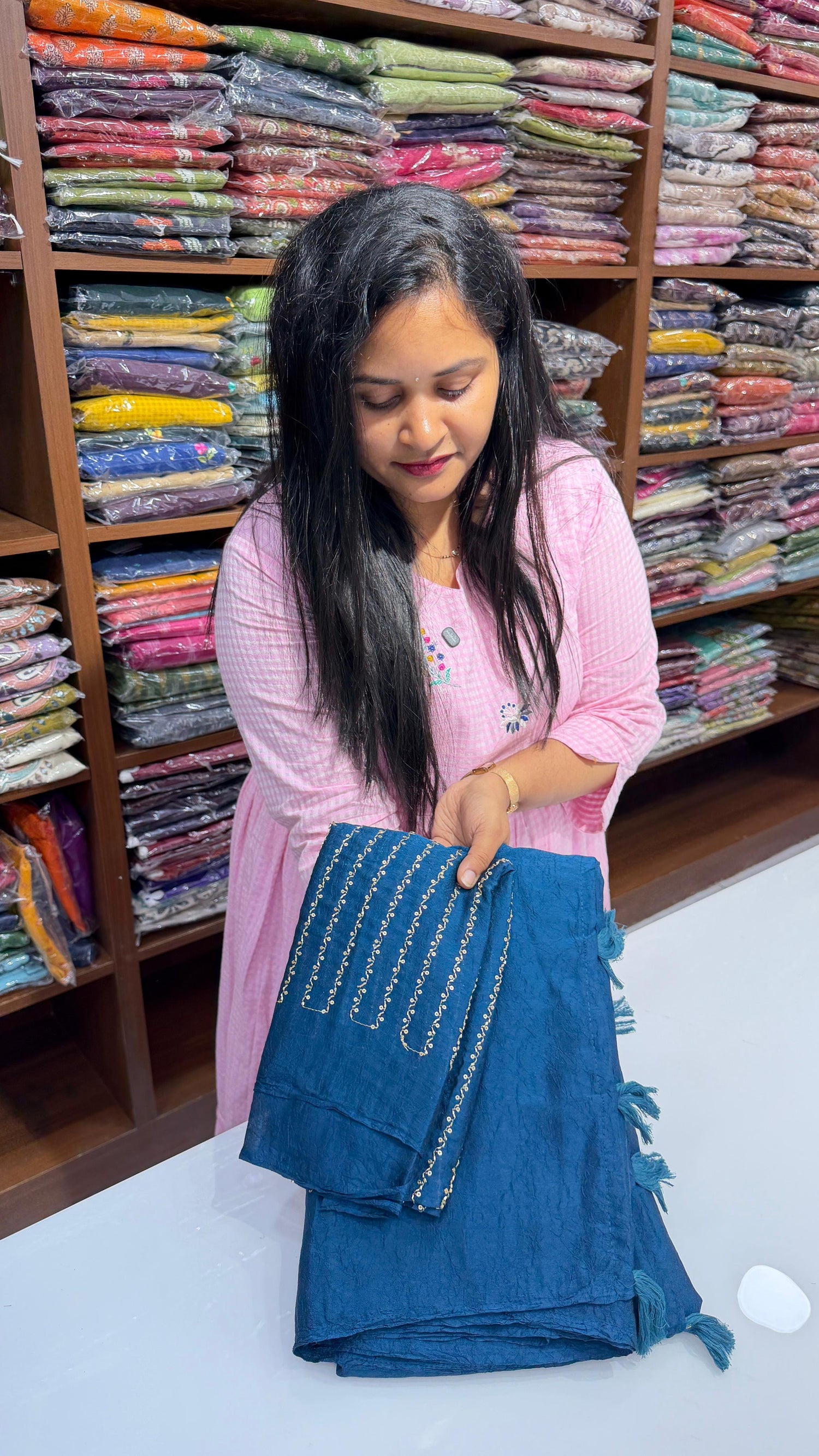 Party wear sarees with maggam work blouse