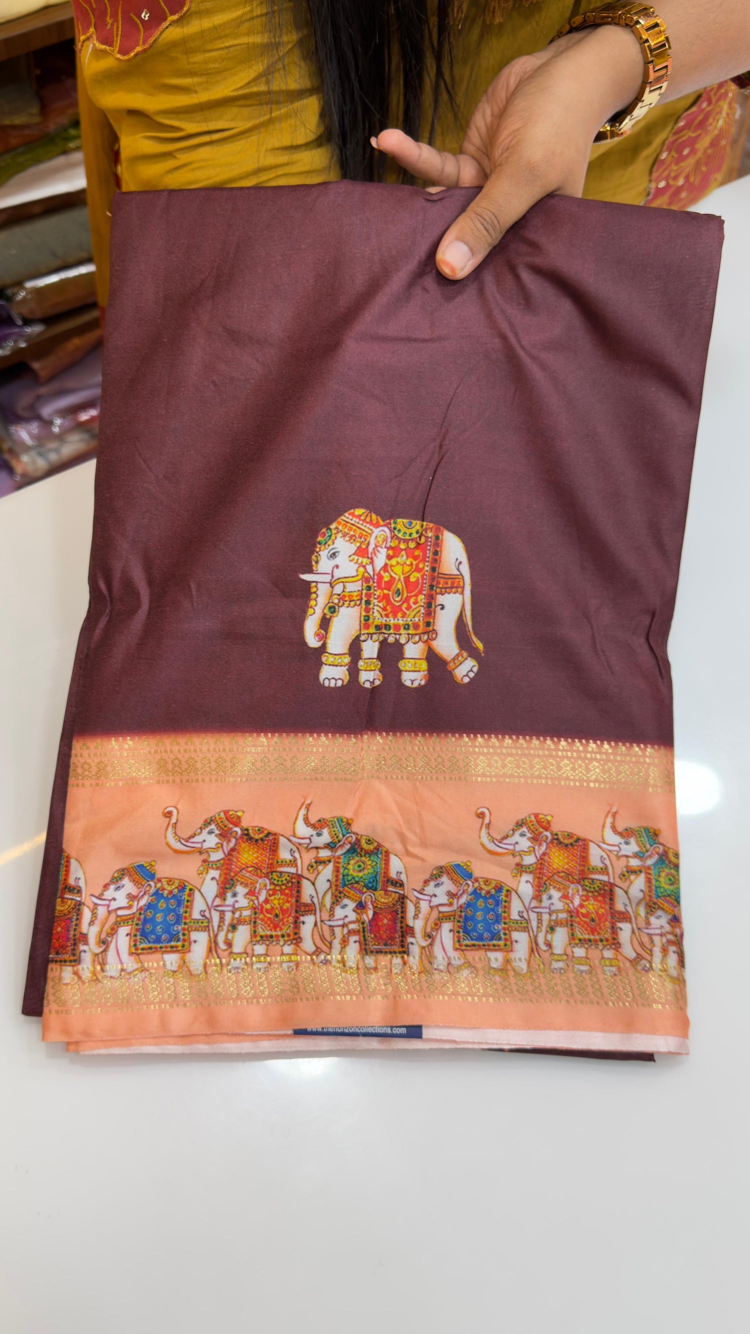 Thanjavur digital print saree
