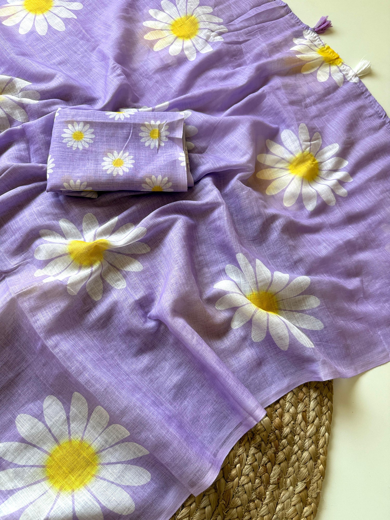 Soft linen with floral print