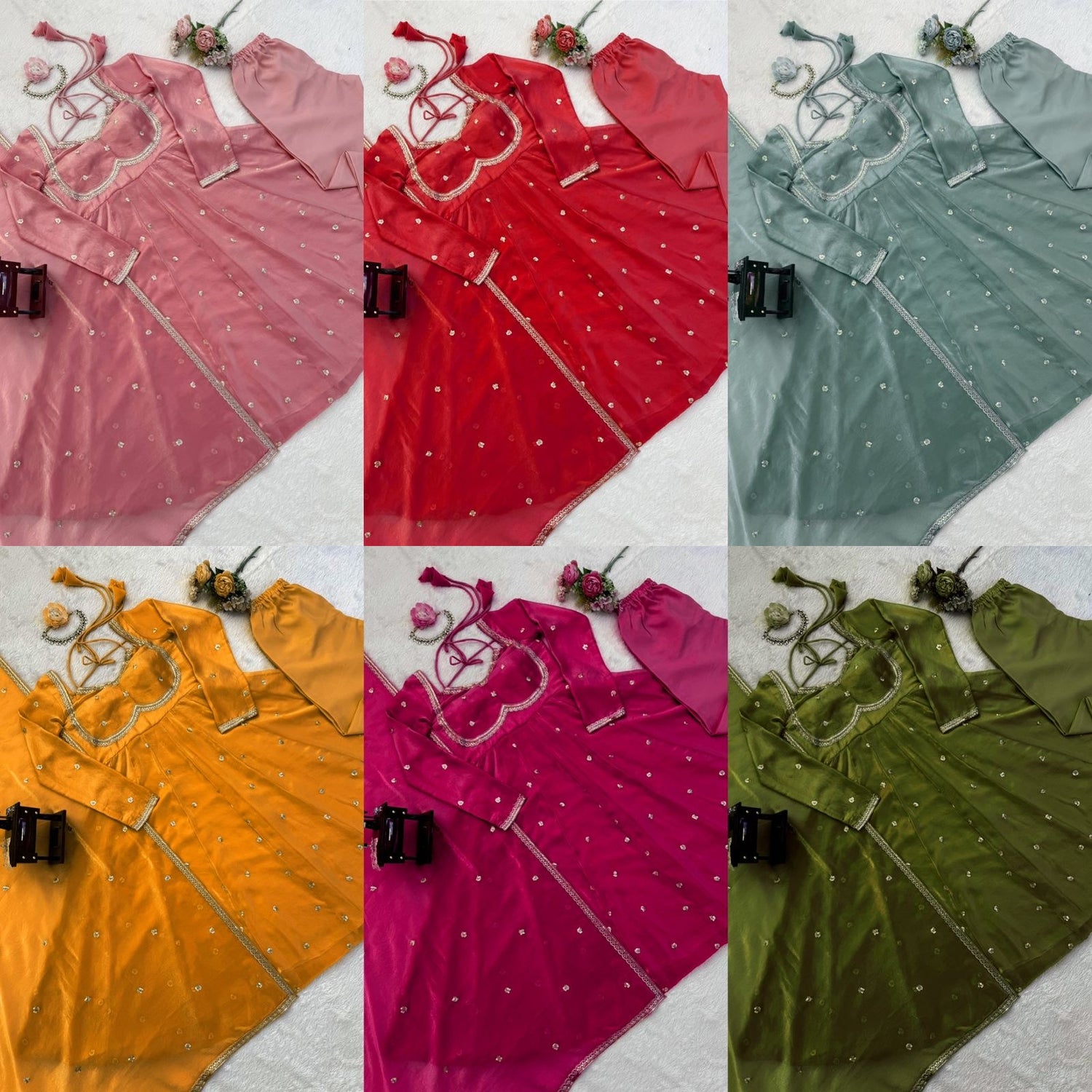 Anarkali three piece set