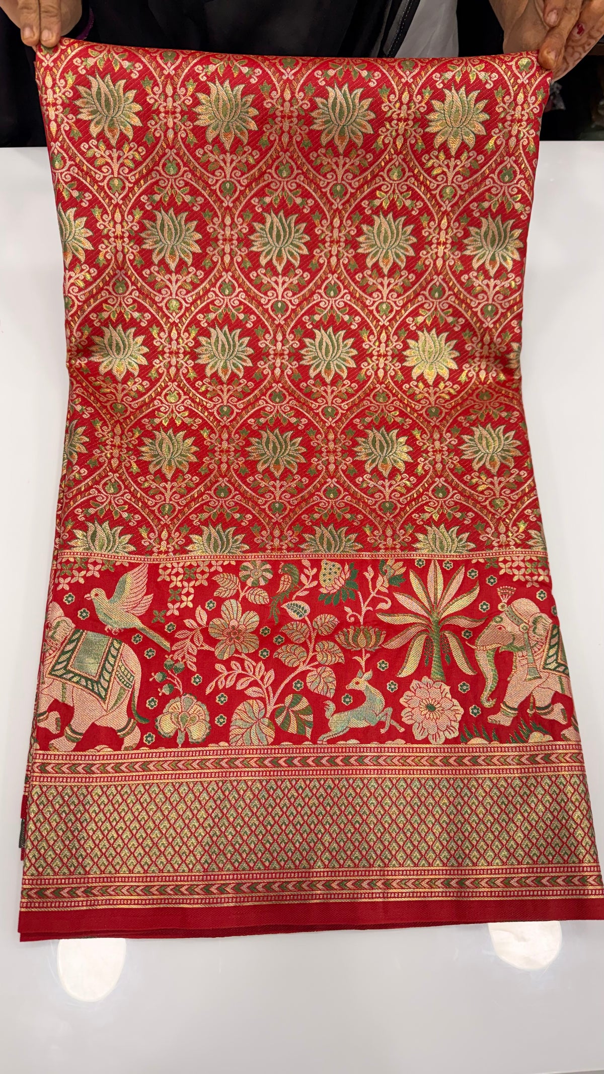 Bridal meenakari Pattu saree
