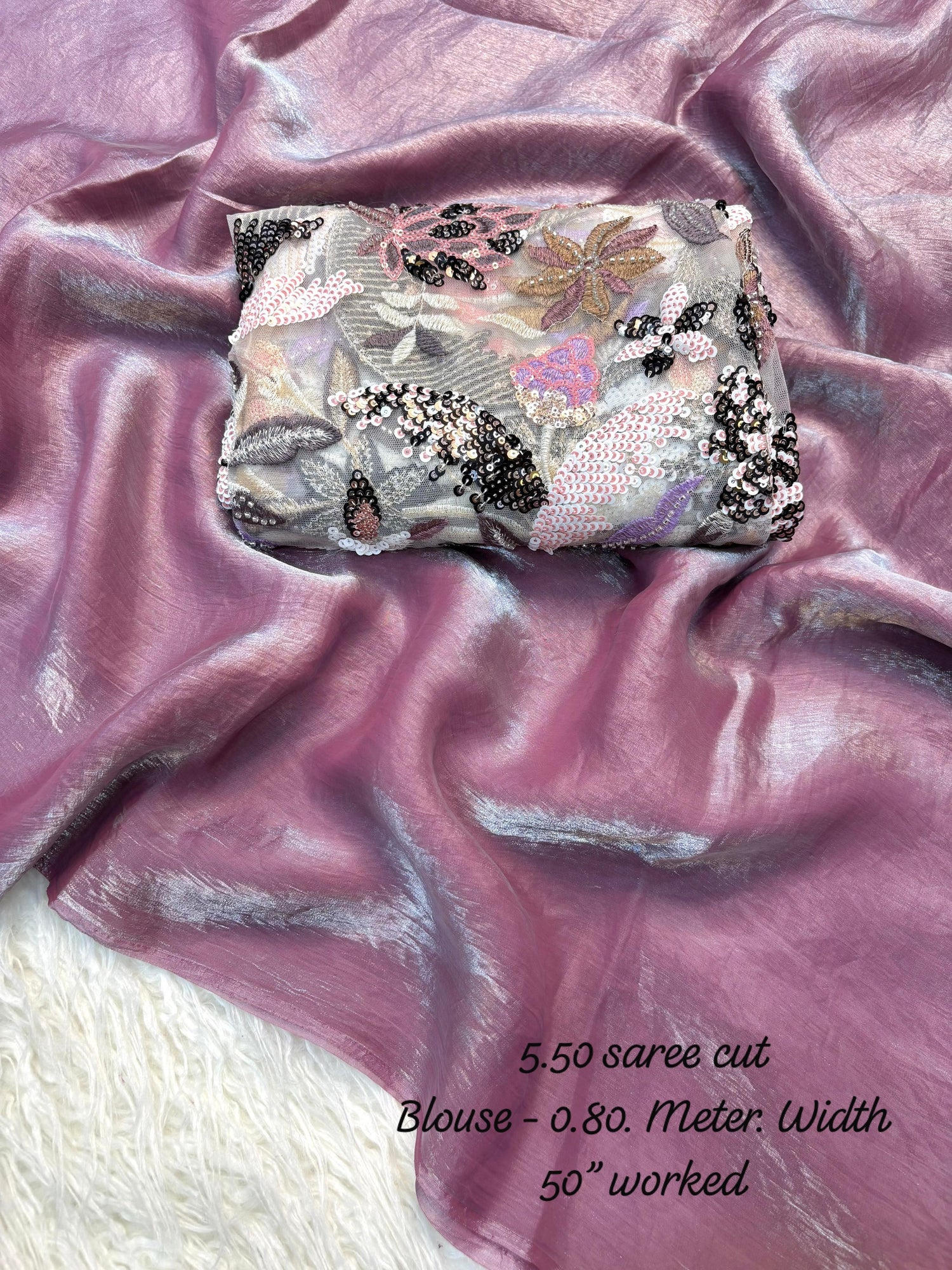 Space silk saree with heavy blouse