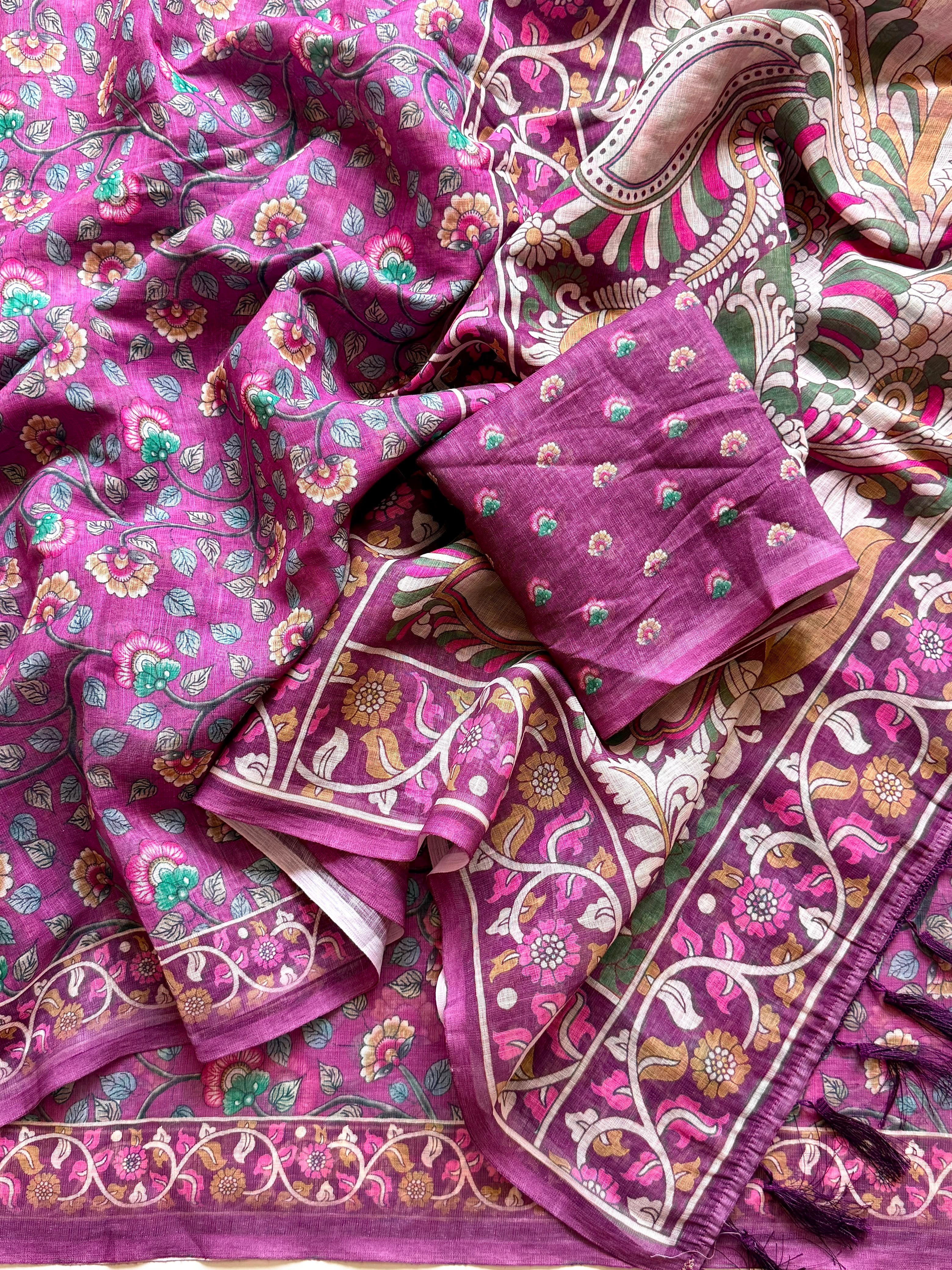 Soft Cotton Linen Fabric With Beautiful Floral digital print(NON-STORE)