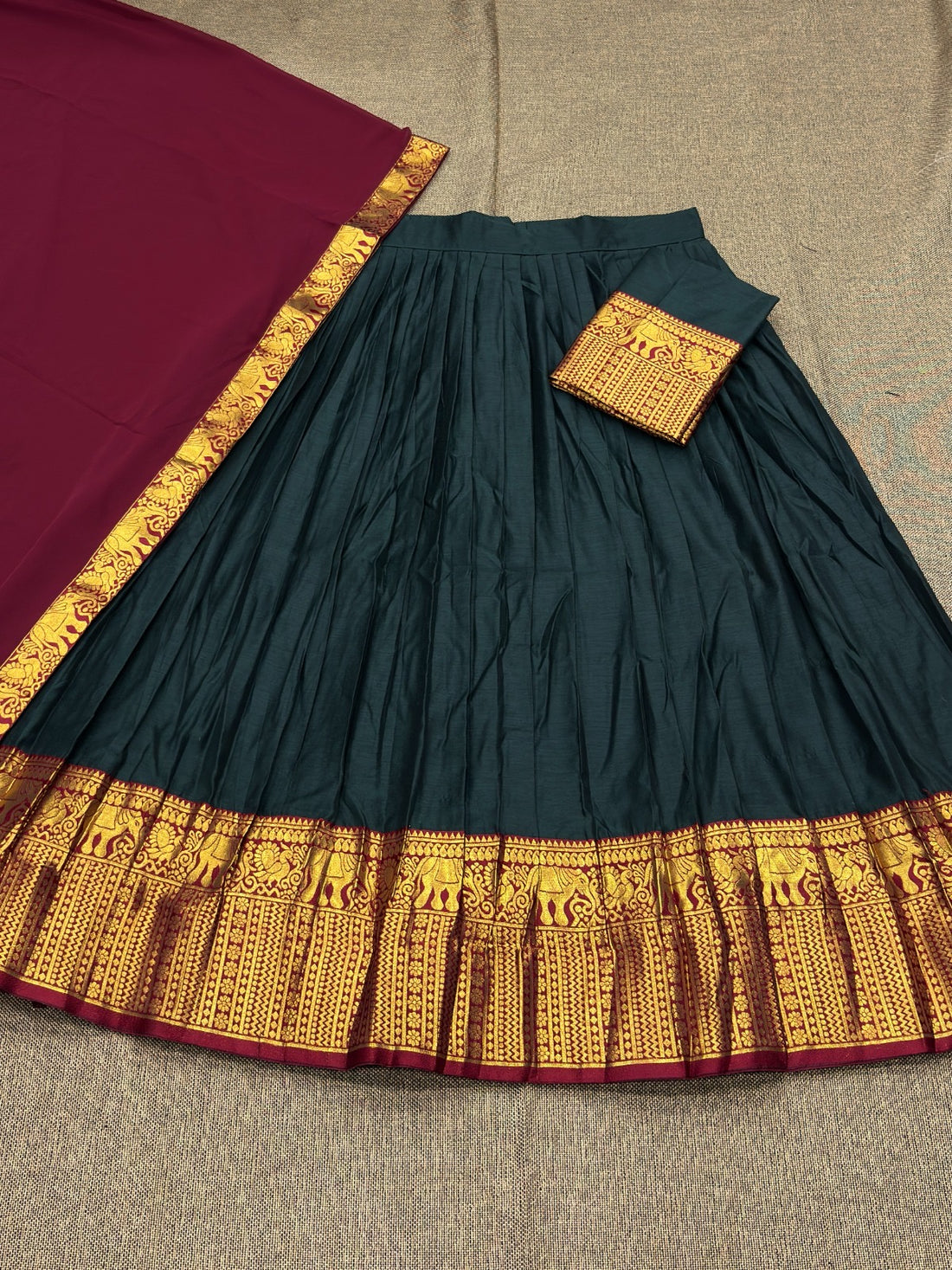 Kanjivaram style silk lehenga(NON-STORE)