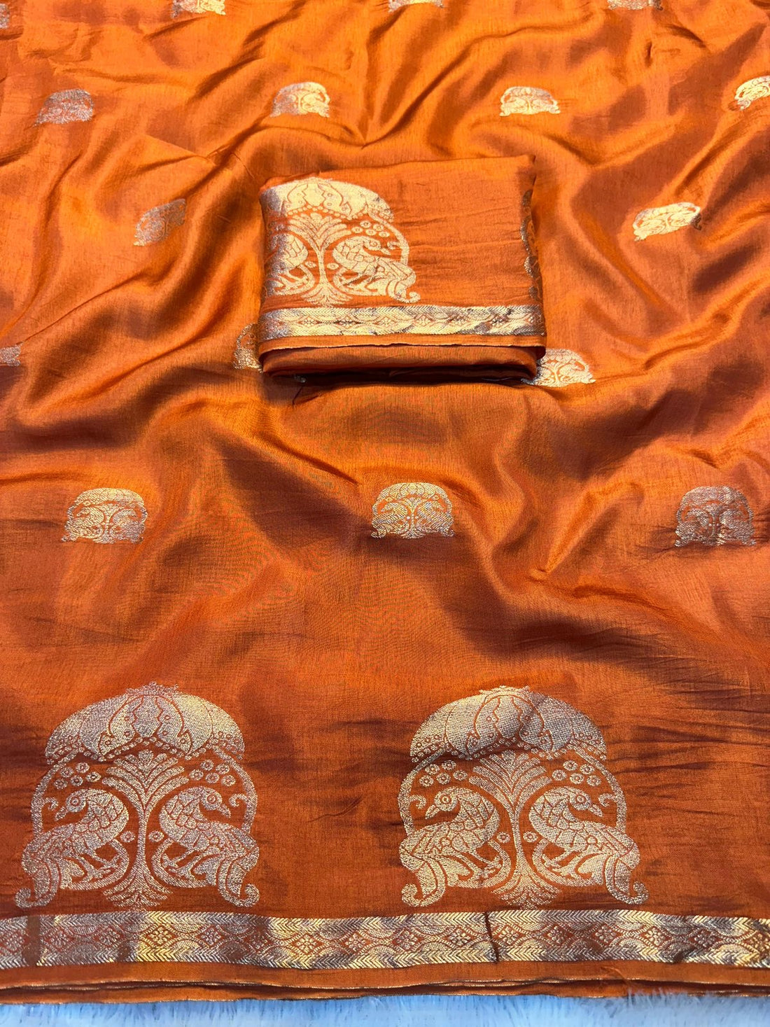 Pure Muslin Silk Saree With Running Blouse