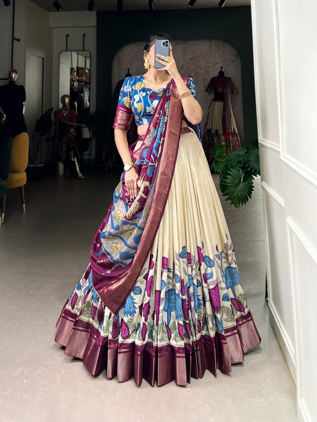 Dola silk Semi stitched lehenga