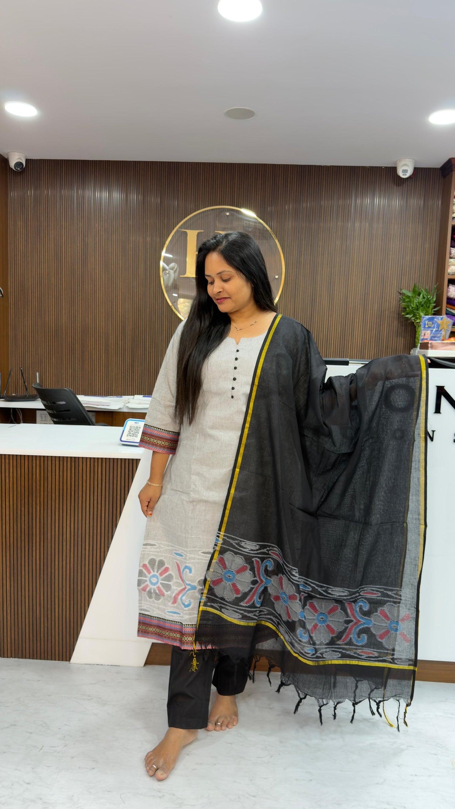 Handloom Pure Cotton 3 piece sets with Pochampally weaving