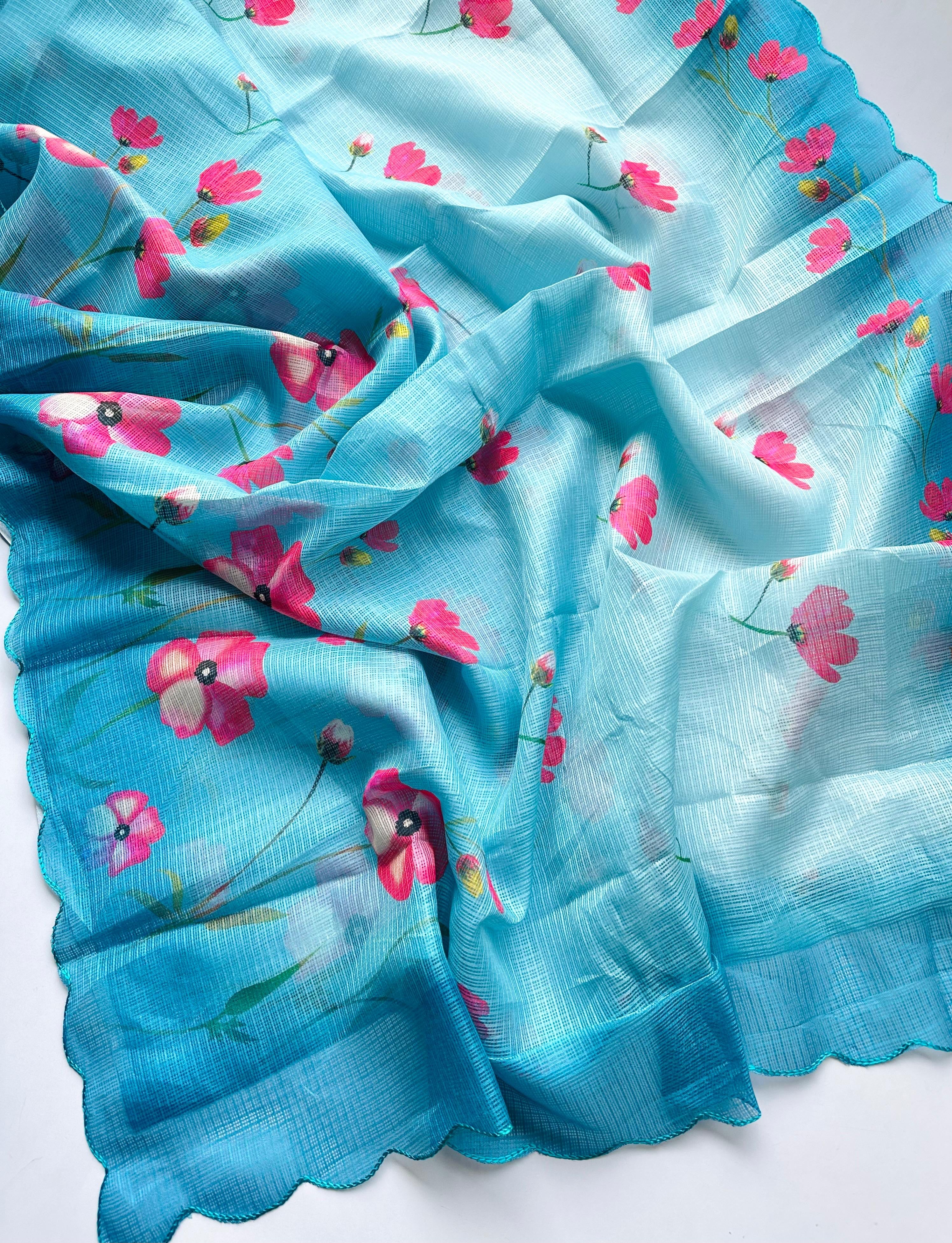 Heavy kota check in floral print