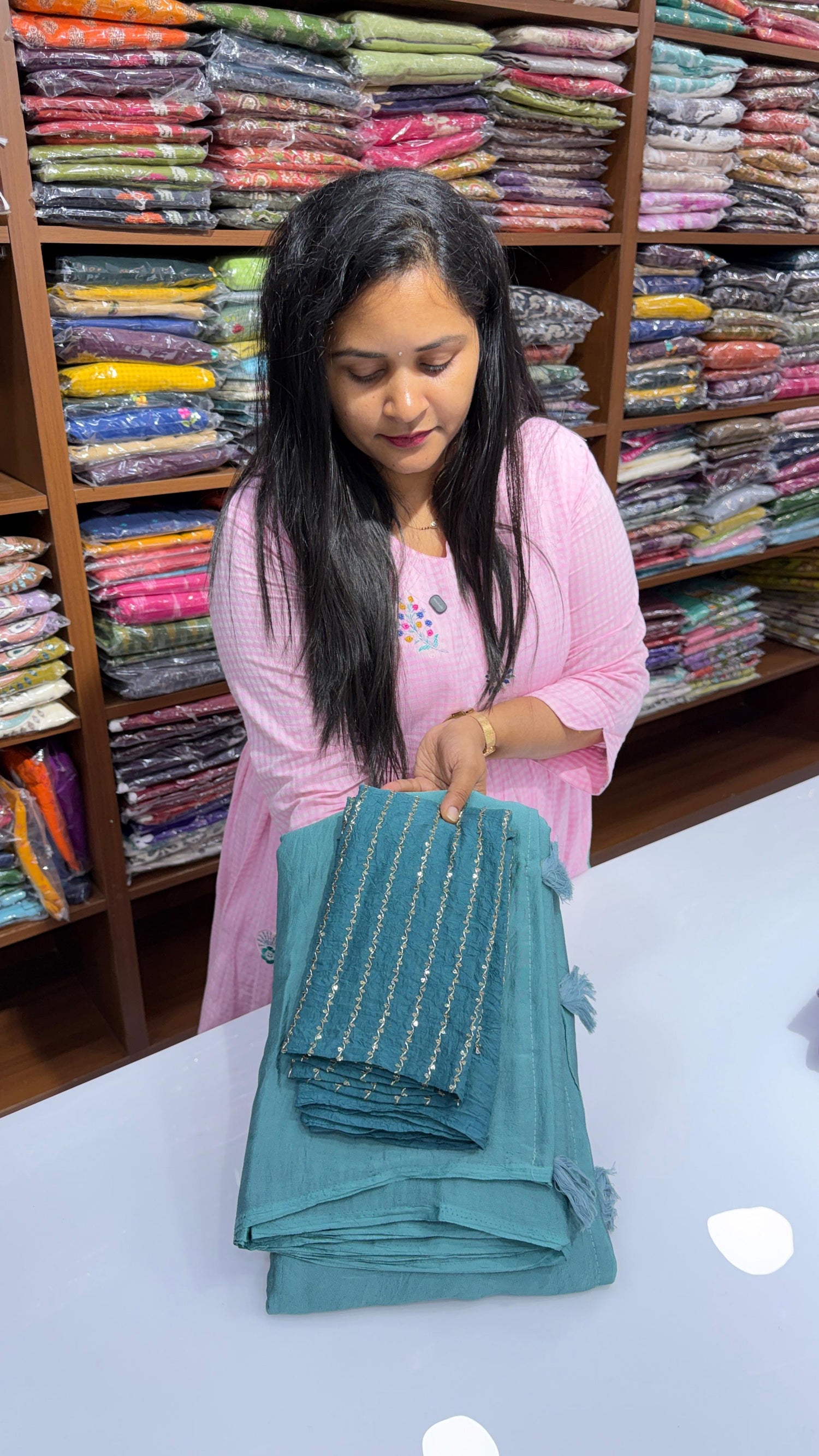 Party wear sarees with maggam work blouse