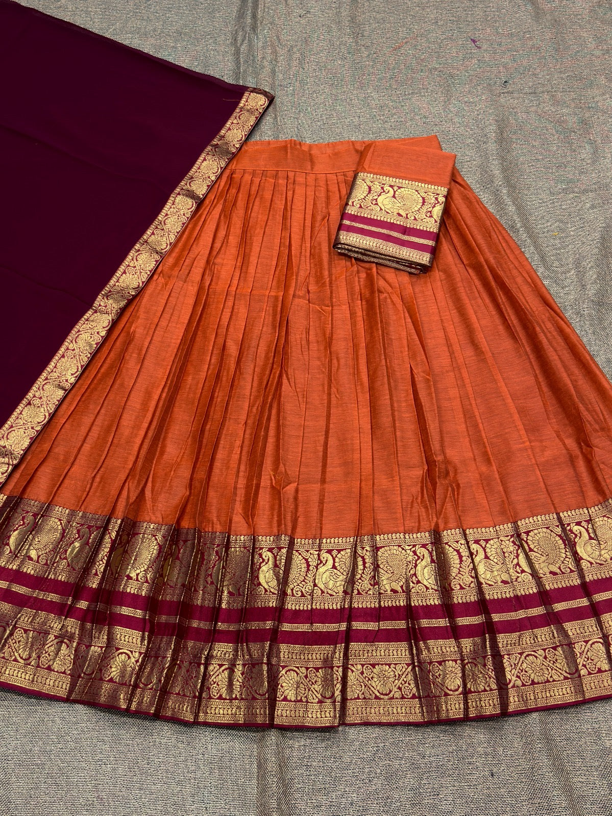 Kanjivaram style silk lehenga(NON-STORE)