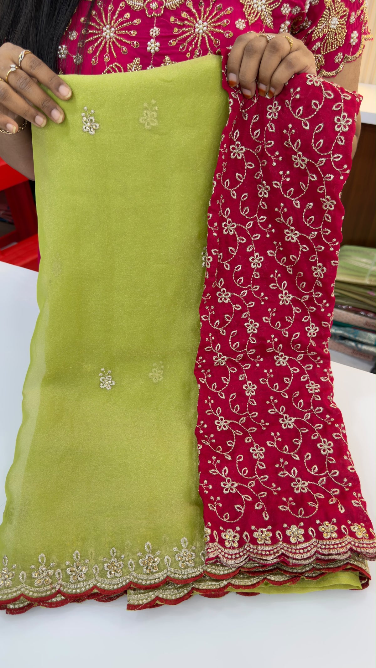 Soft  tissue party Wear sarees