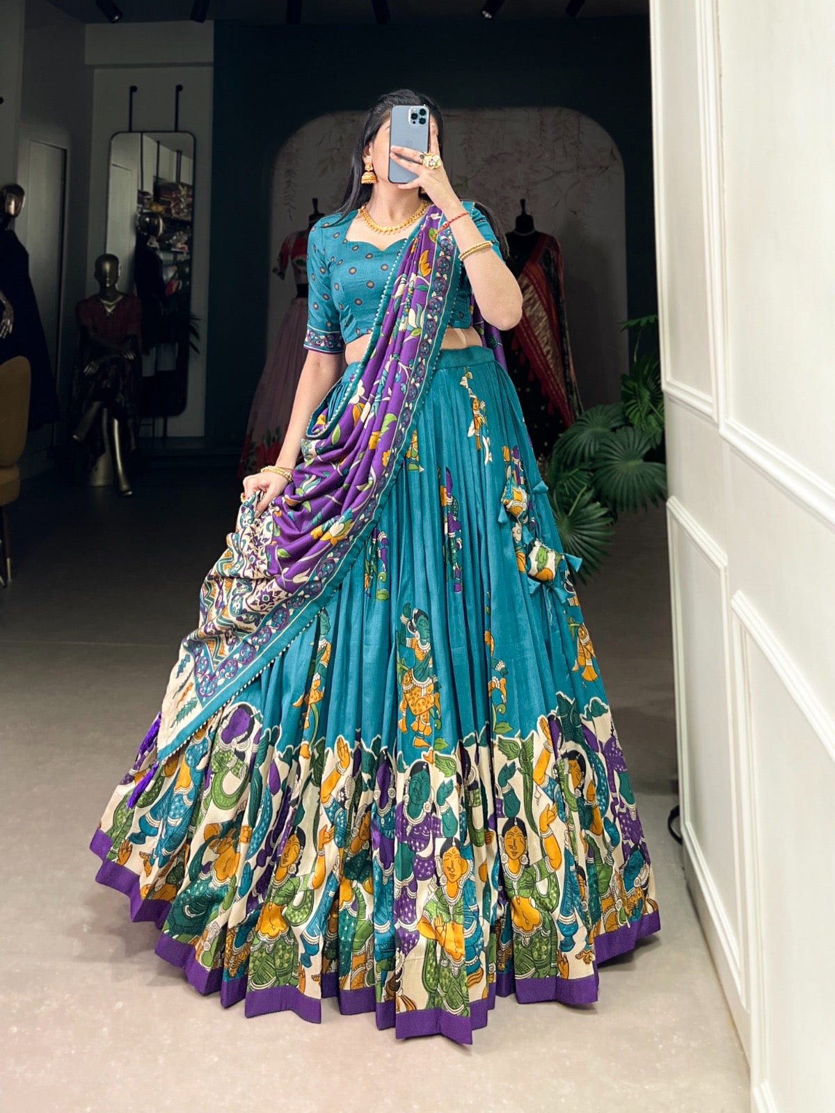 Tasar silk Lehenga