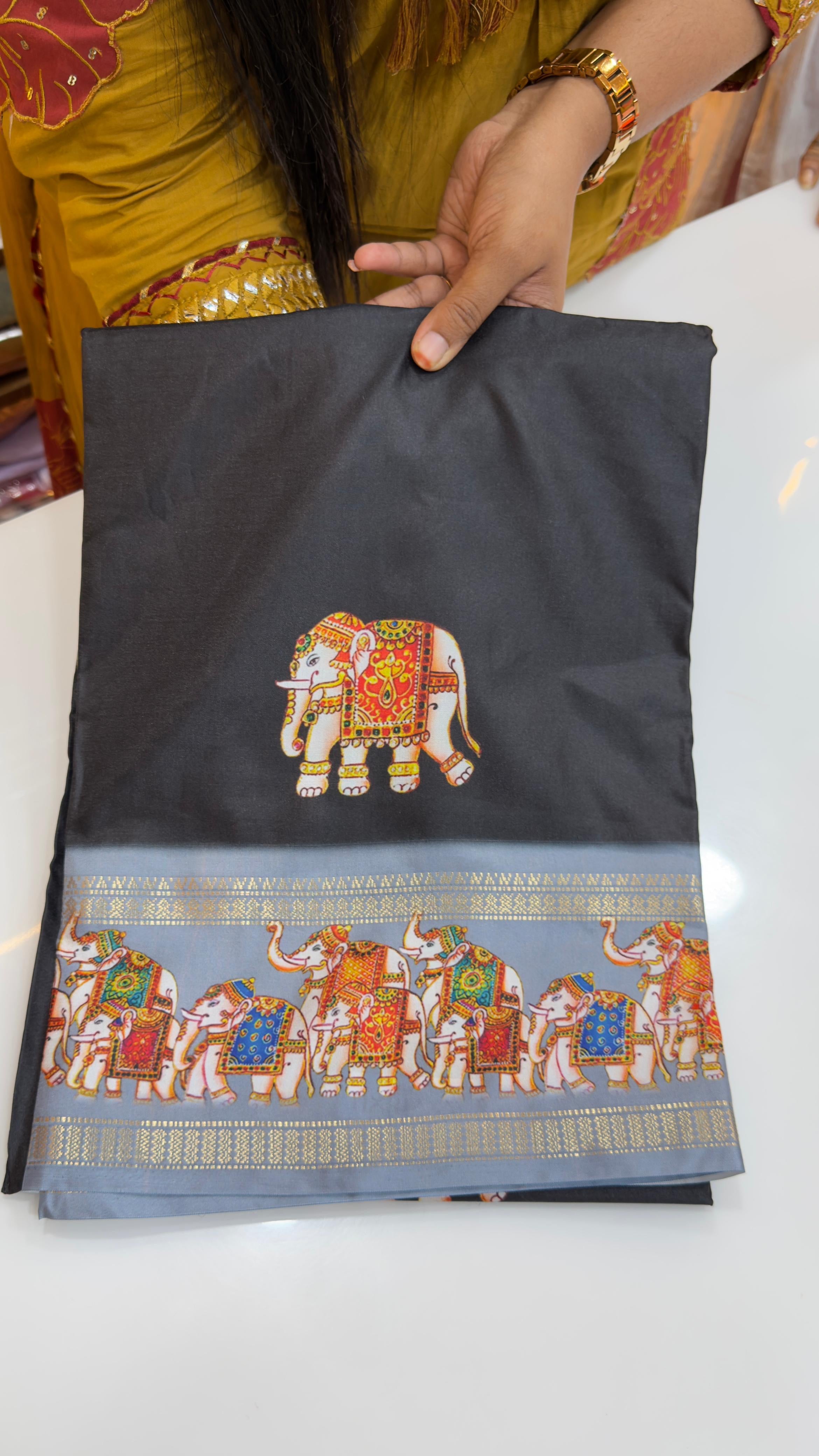 Thanjavur digital print saree
