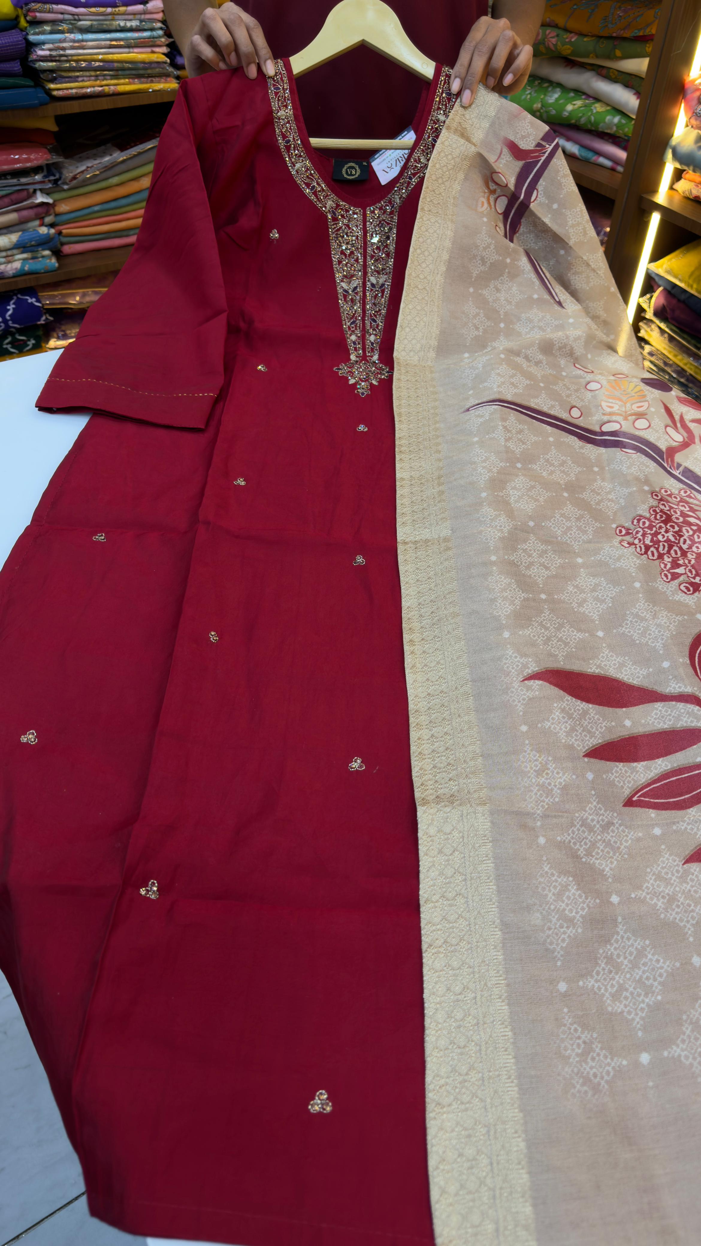 Party wear 3 piece sets in Roman silk fabric