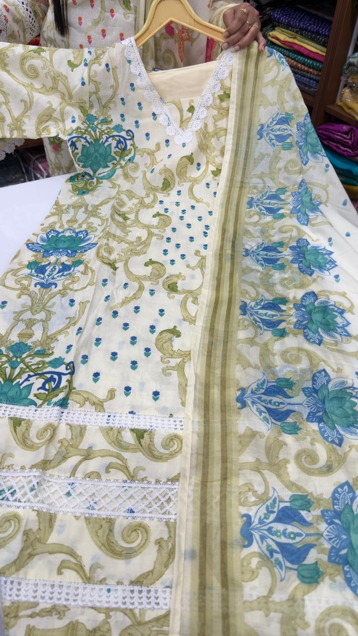 Pure malai cotton 3 piece set