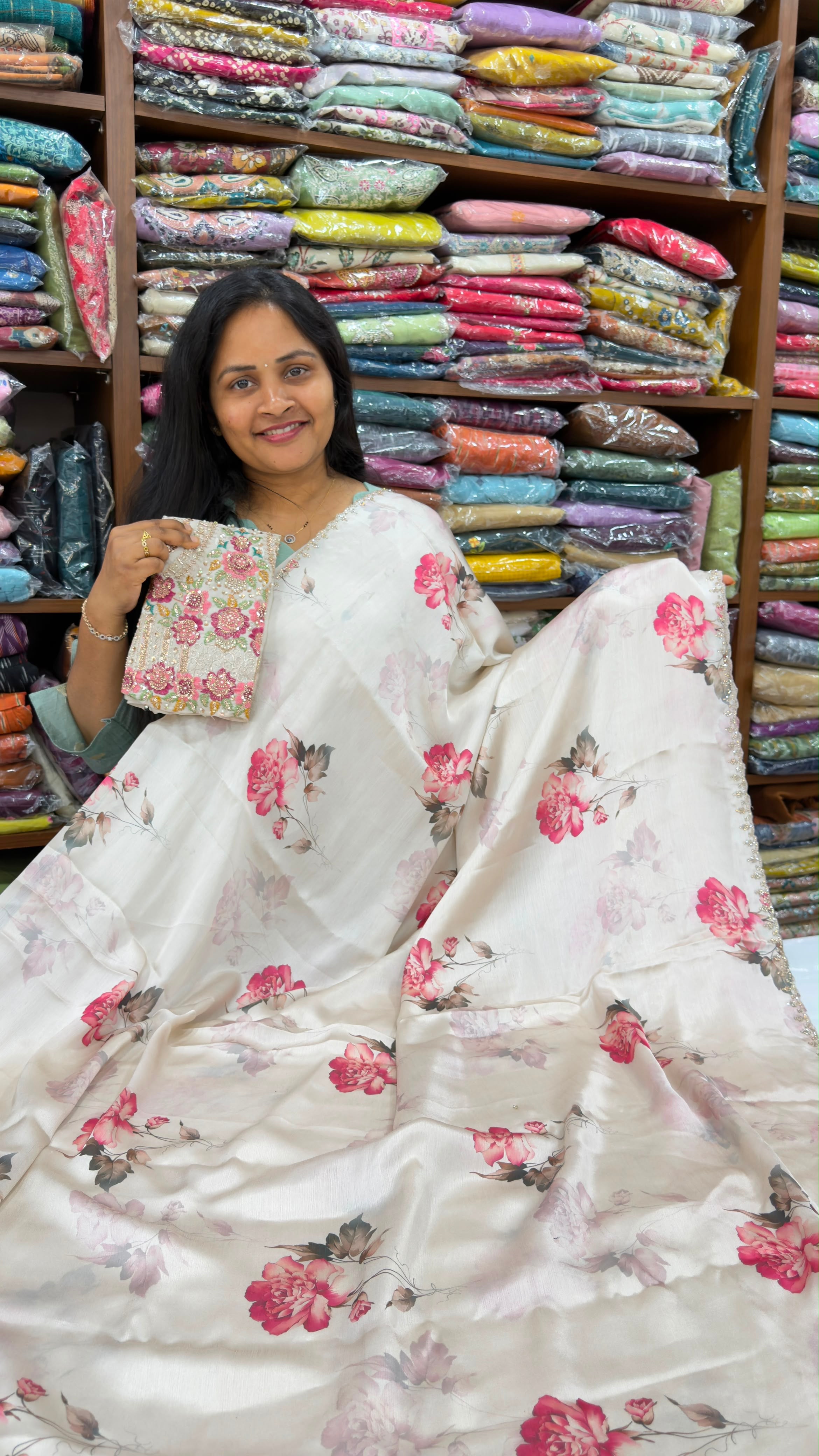 Floral light weight chiffon sarees