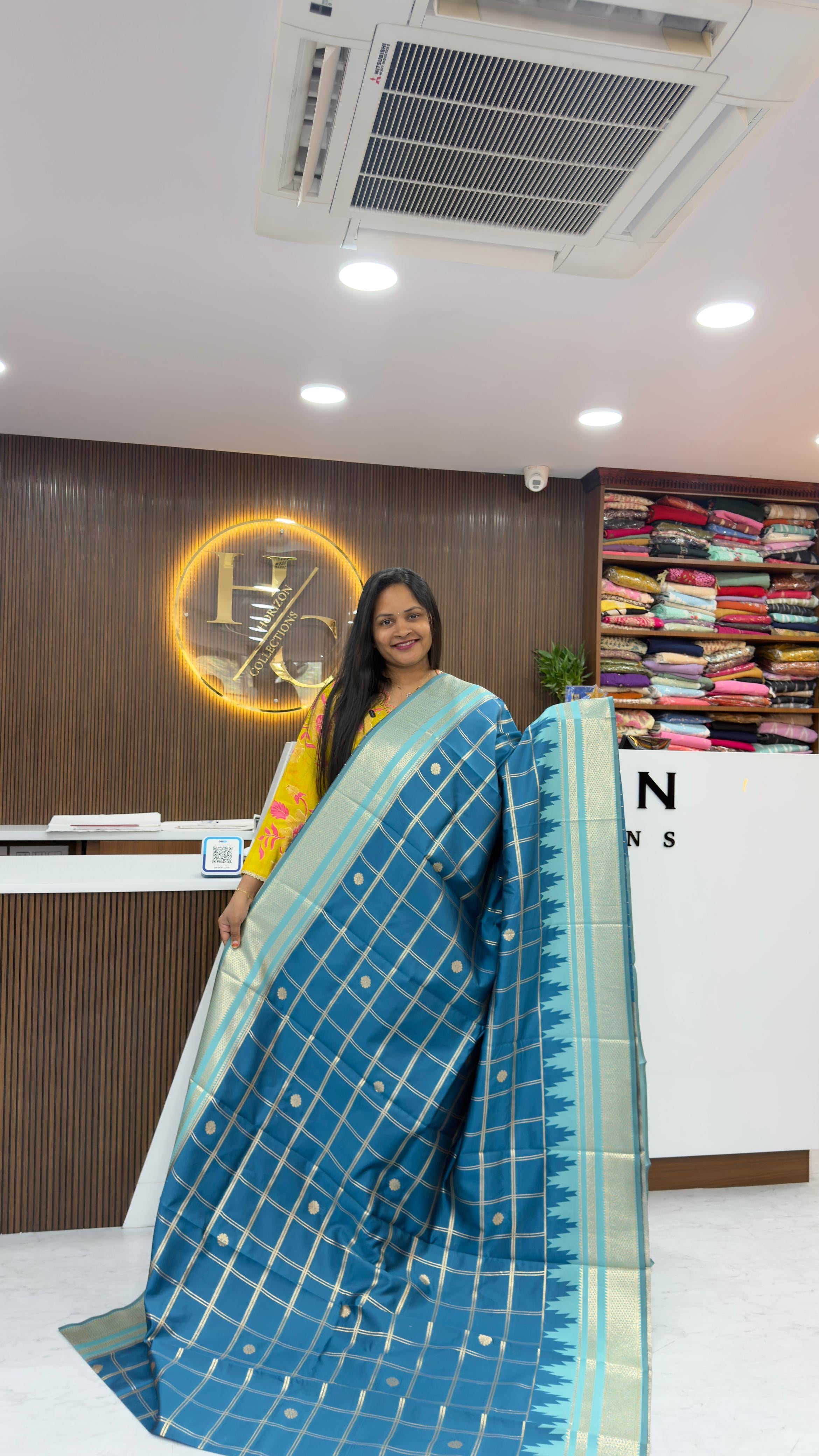 Vintage style Semi Gadwal pattern sarees