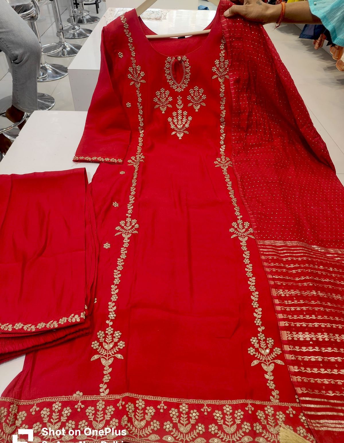 Roman silk party wear 3 piece set