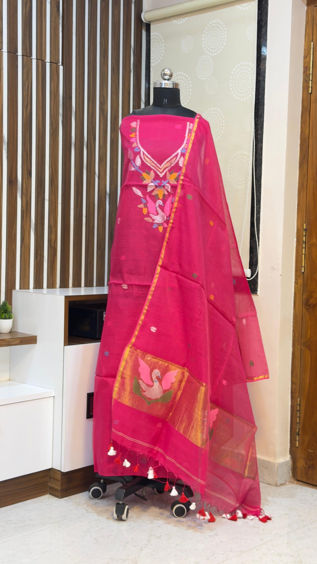 Handloom Muslin Jamdhani Dress materials