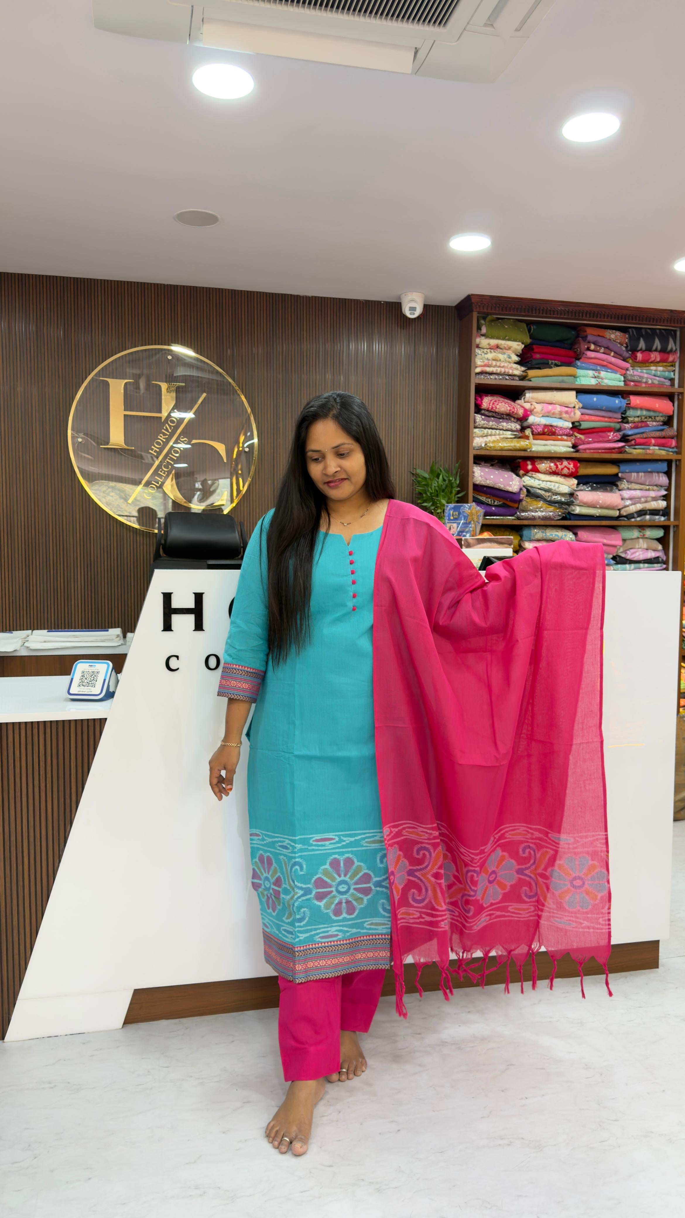 Handloom Pure Cotton 3 piece sets with Pochampally weaving