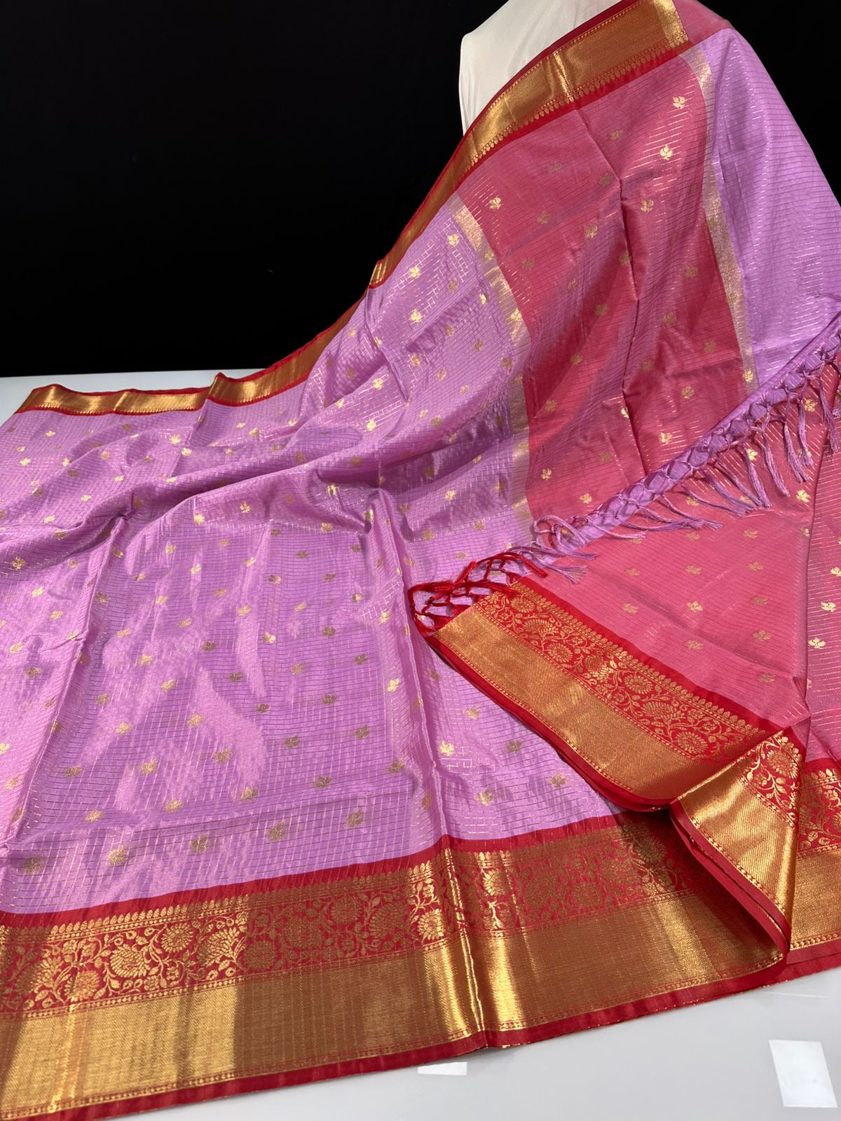 Vintage inspired soft semi silk Banarasi saree