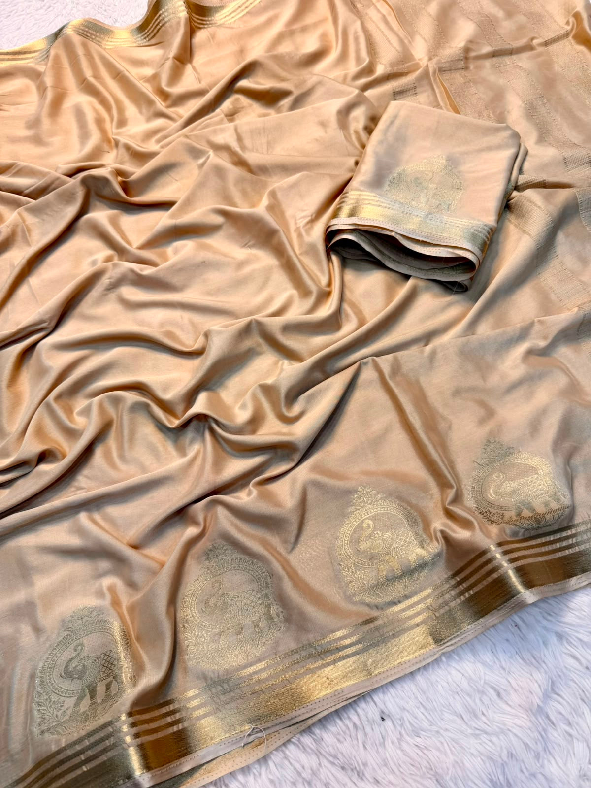 Viscose Creap chiffon Georgget Saree With Running Blouse(NON-STORE)