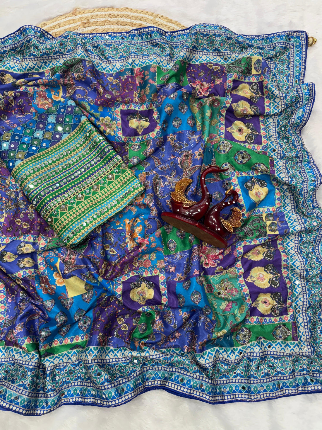 Soft chinnon saree with beautiful print