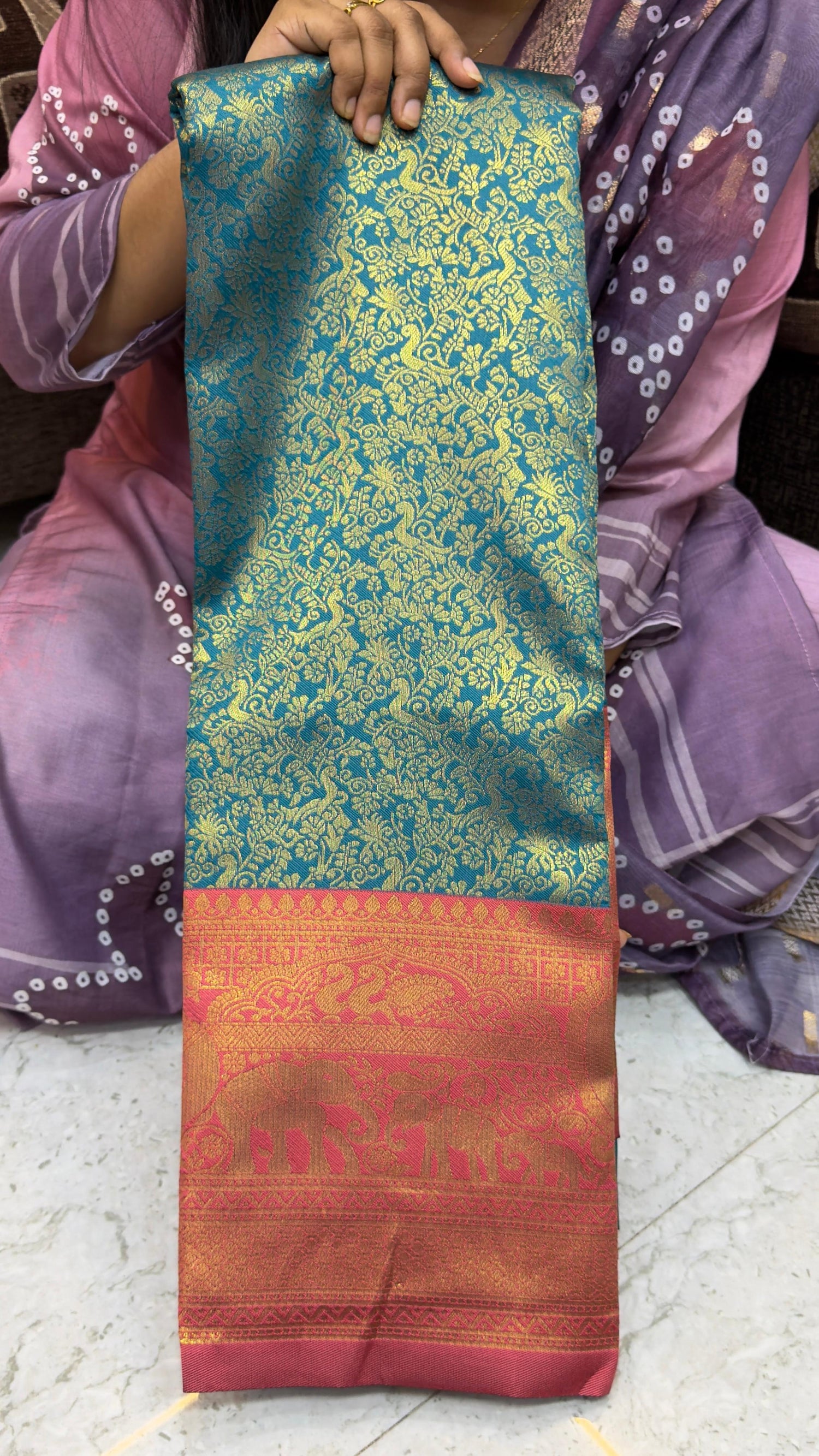 Korvai soft Meena Patti sarees