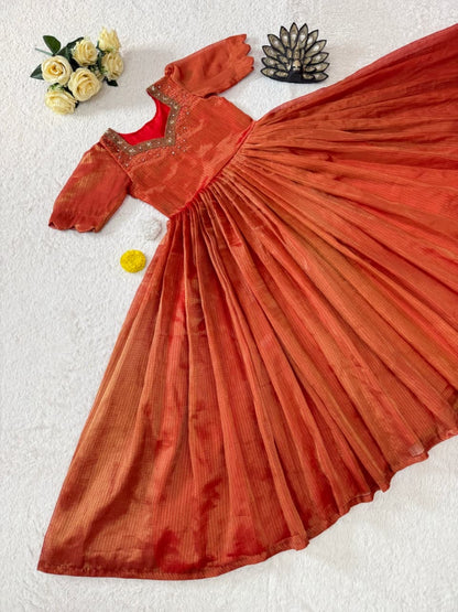 Kota Tissue Gown with maggam work(NON-STORE)