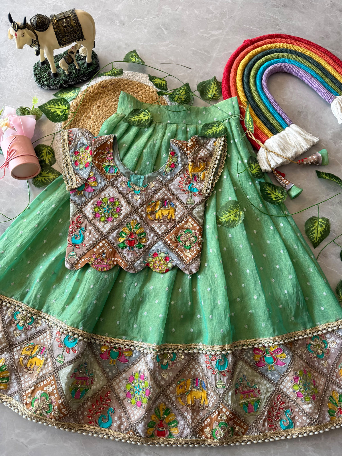 BANDHEJ THEME KIDS LEHENGA (NON-STORE)