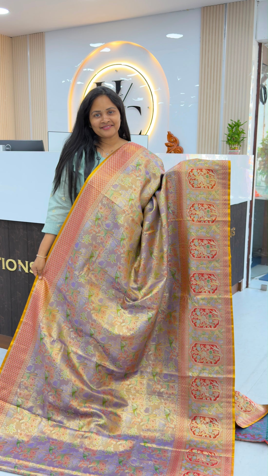 Bridal Meenakari semi Kanchi pattu sarees