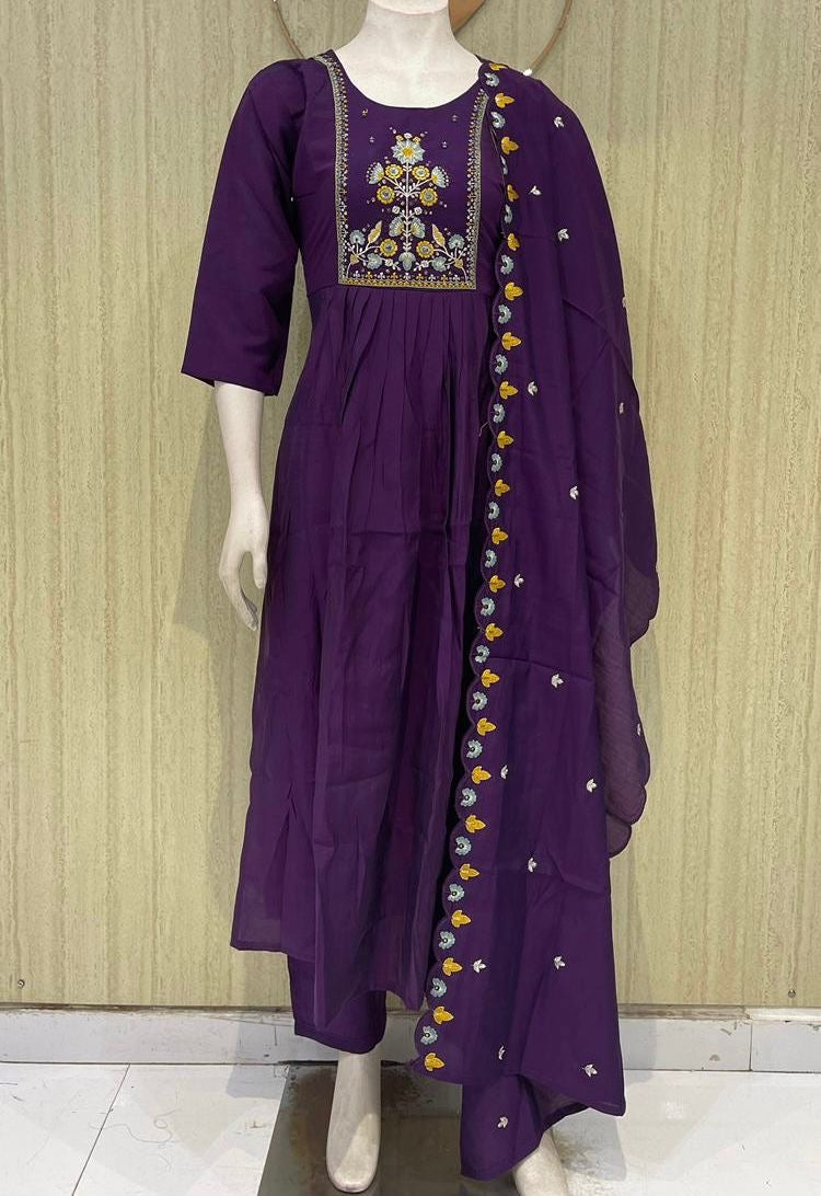 Mal chanderi three piece set