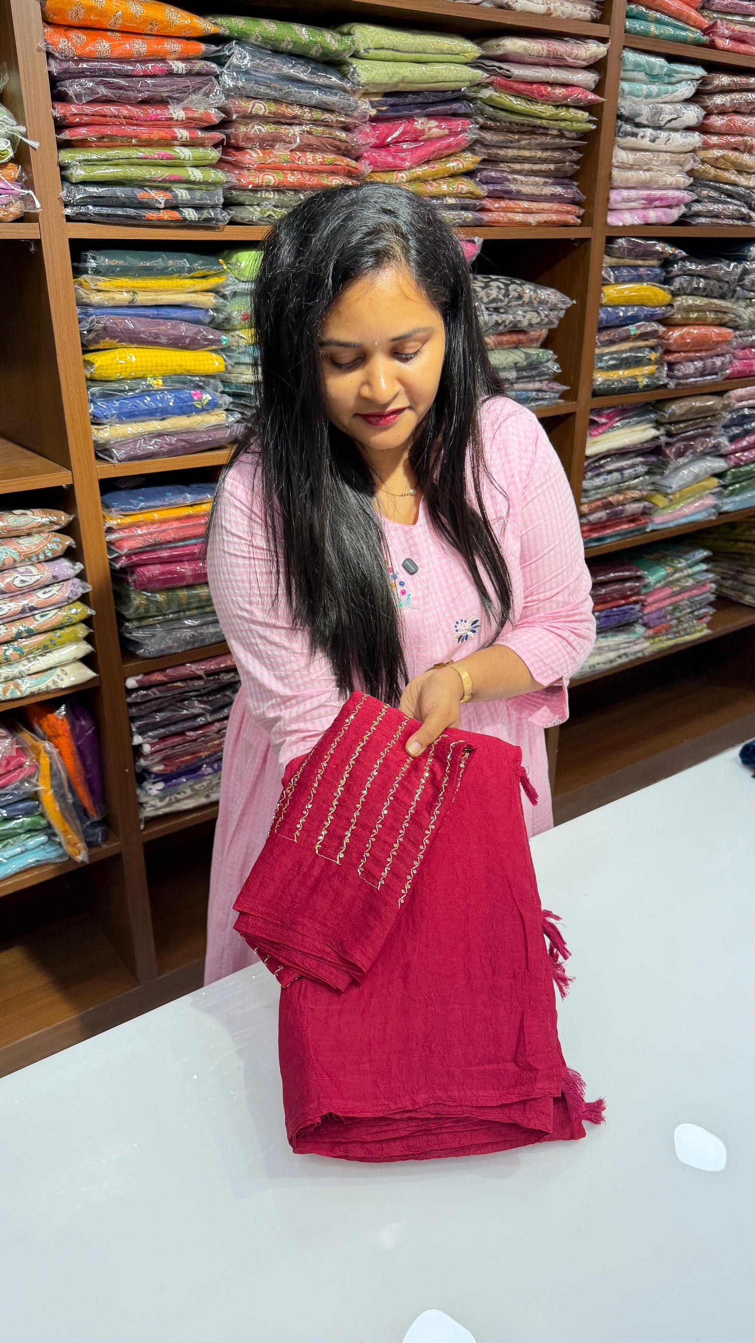 Party wear sarees with maggam work blouse