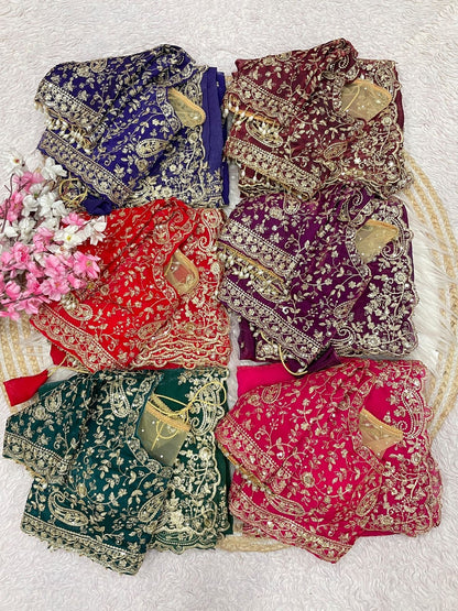 Fendy sattin with heavy work