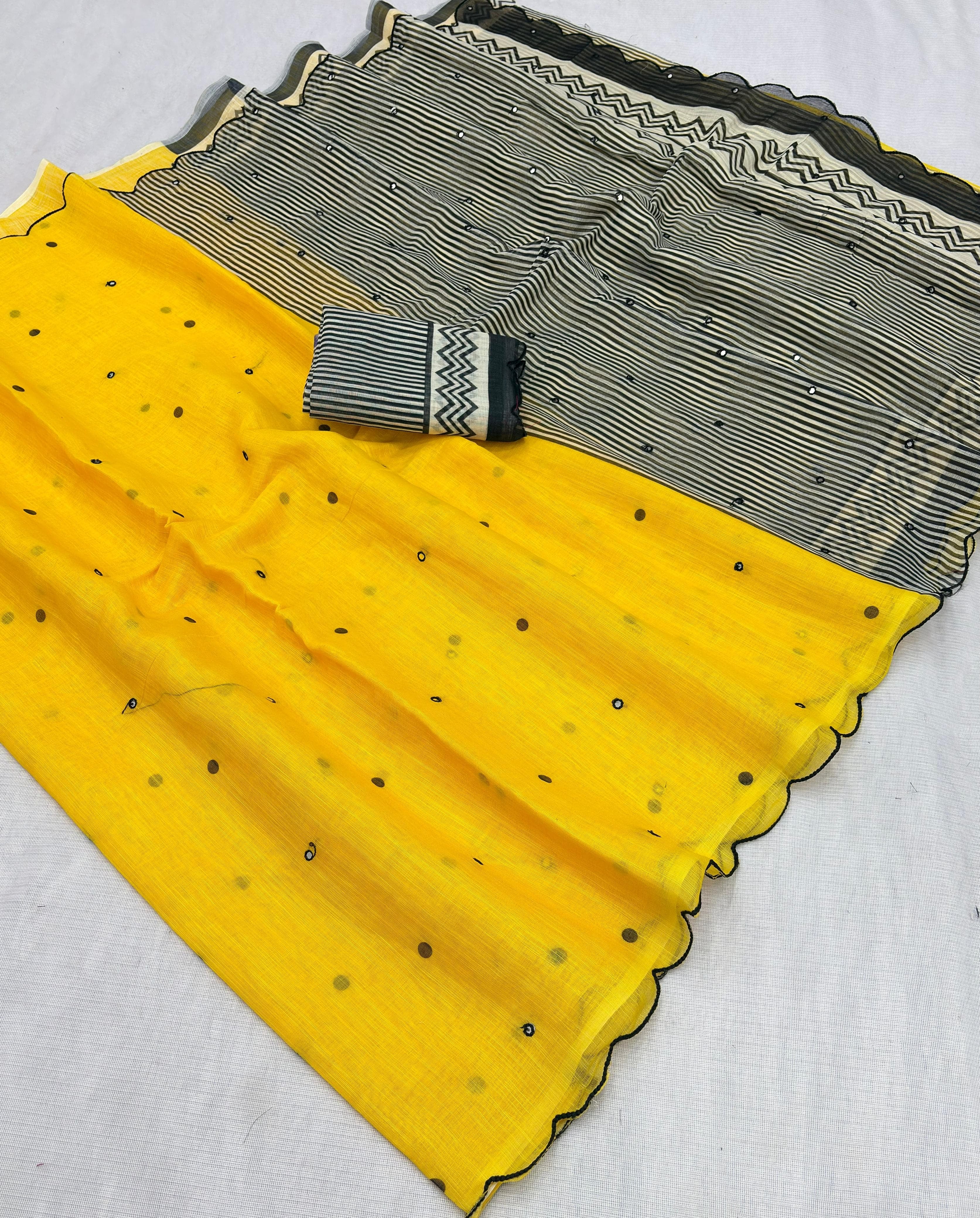 Soft linen digital printed saree