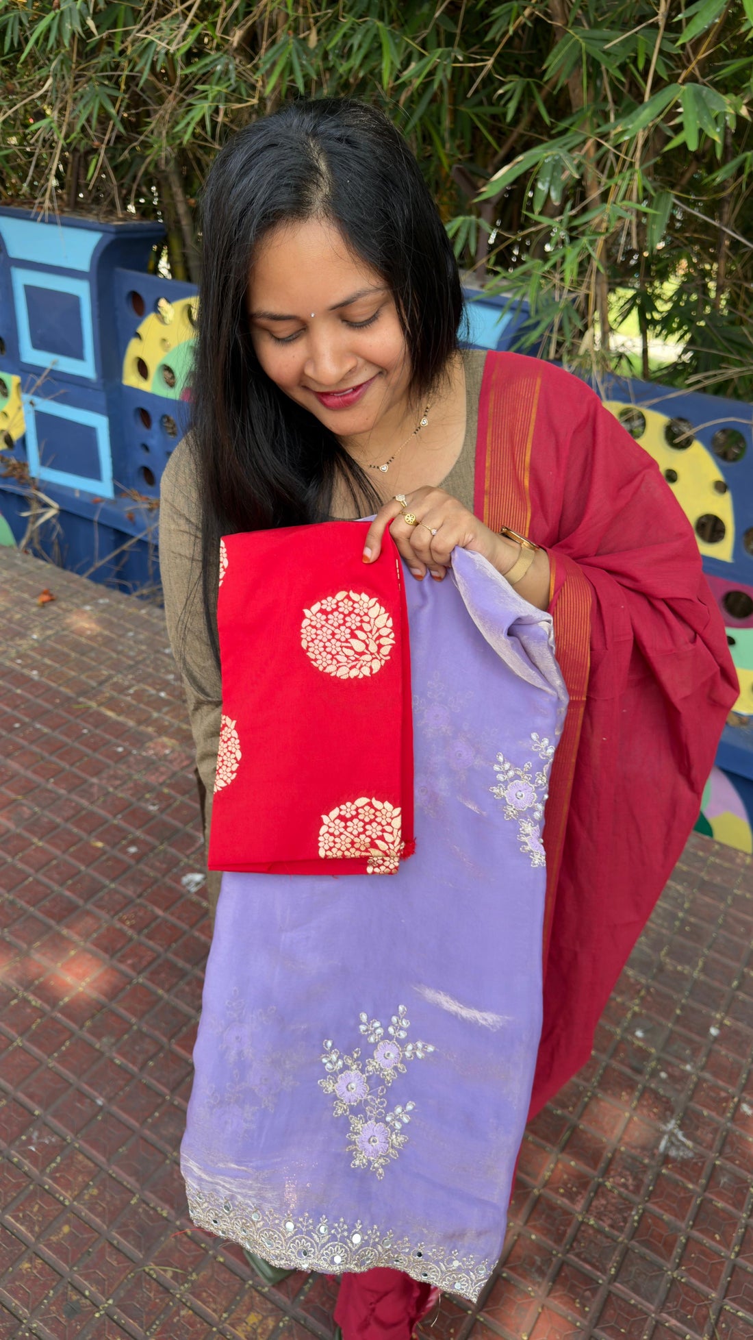 Glass tissue sarees with contrast Banarasi blouse