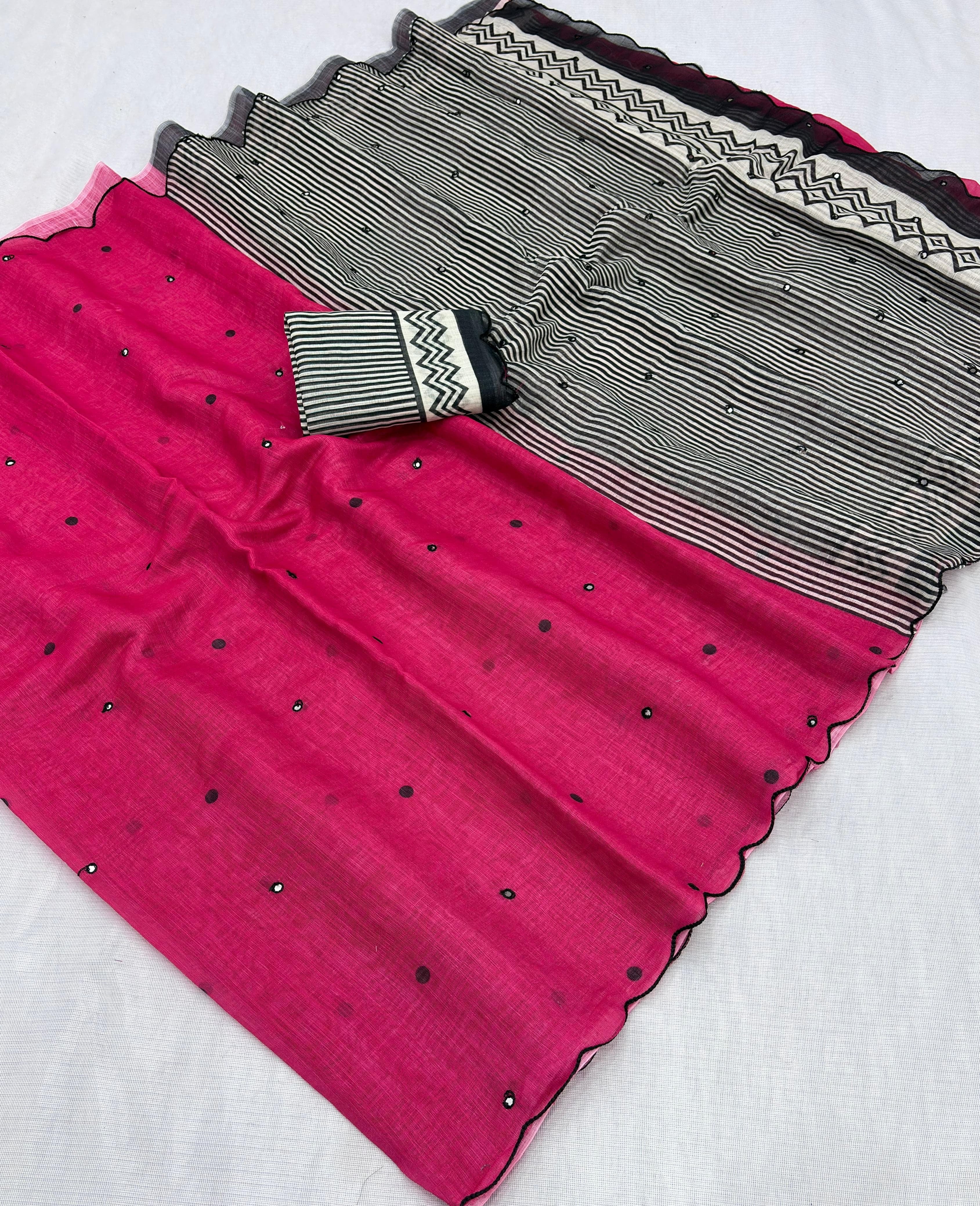 Soft linen digital printed saree