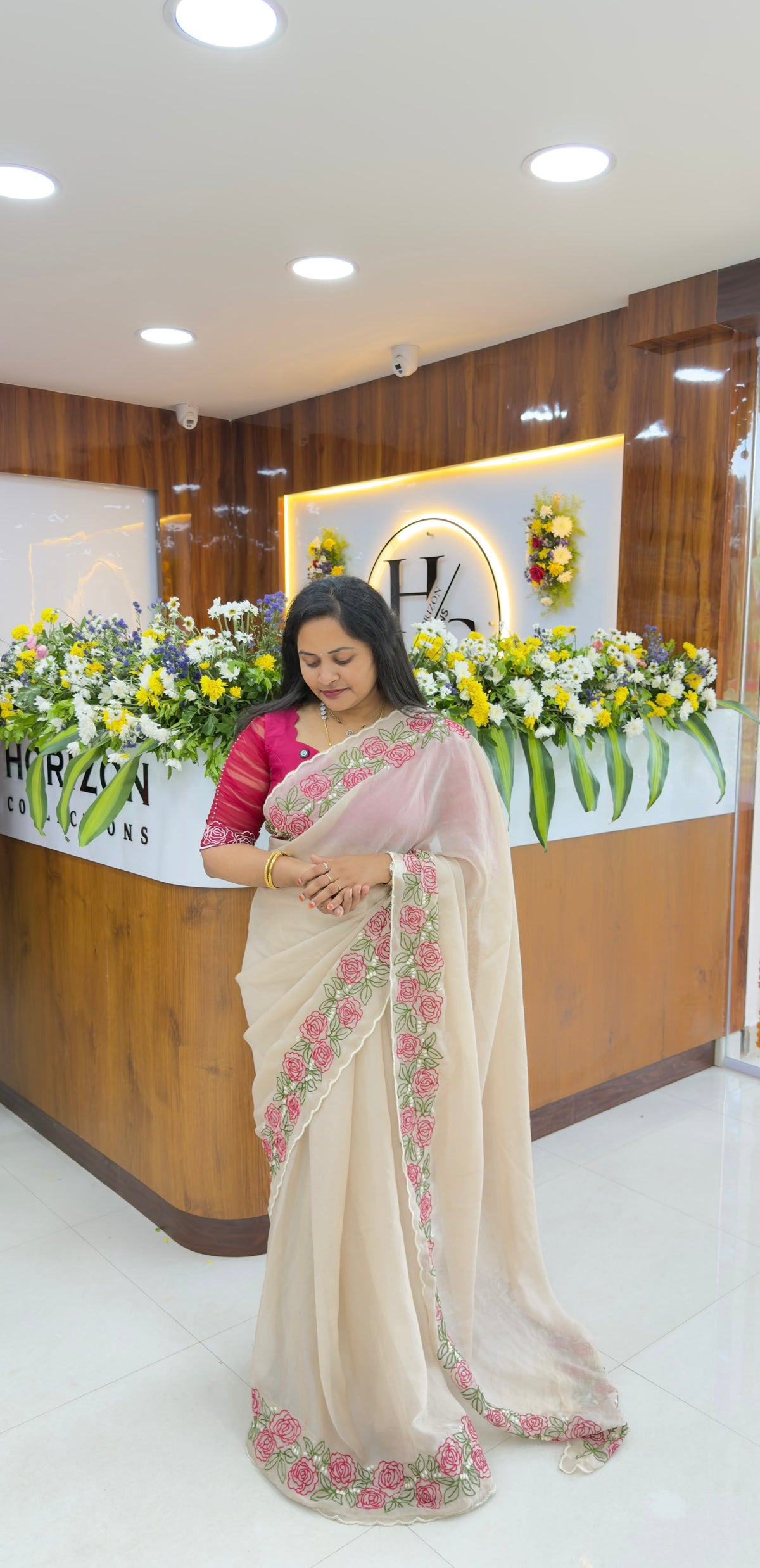 Glass Tissue party wear saree