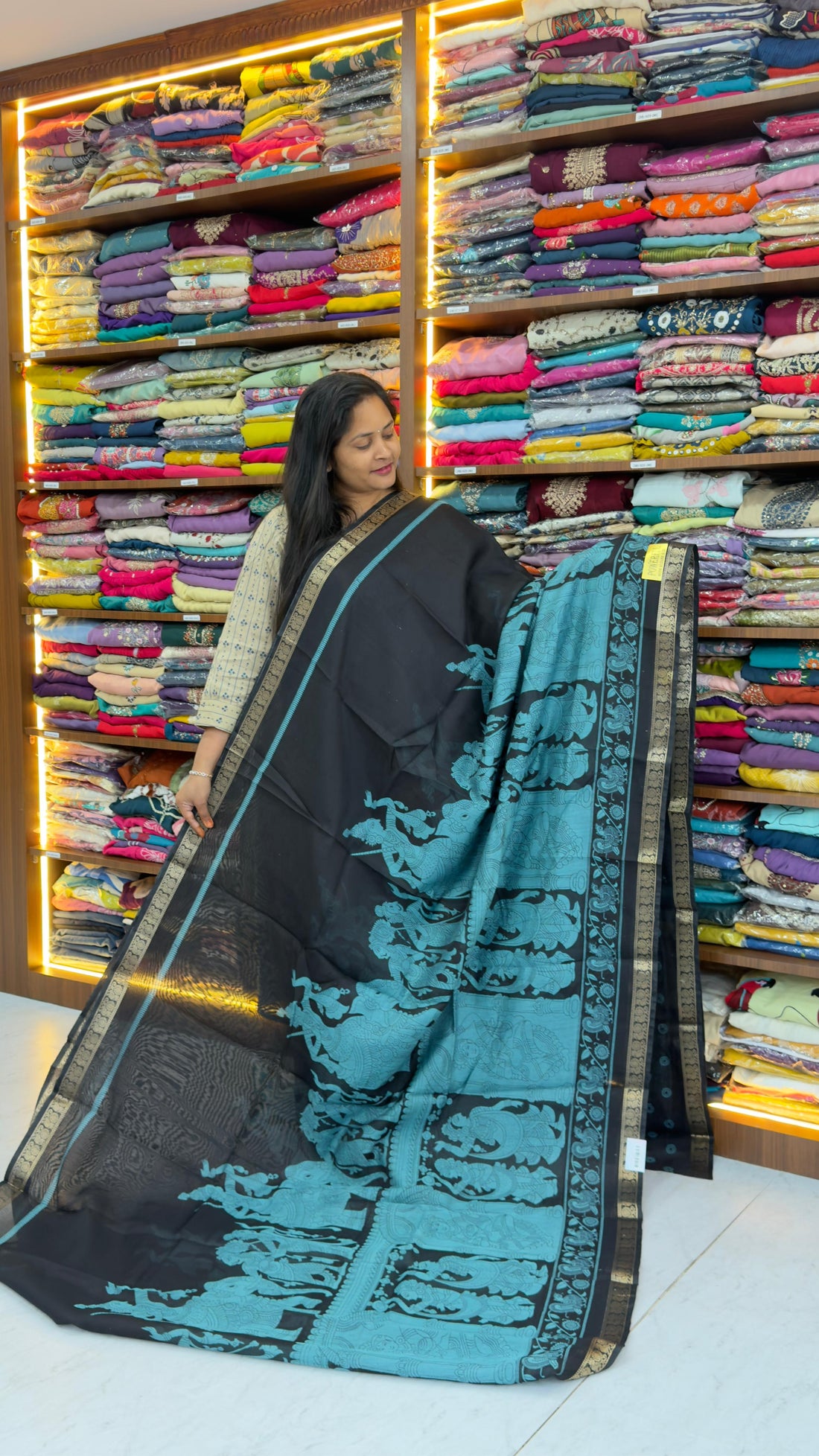 Black Maheswari Silk