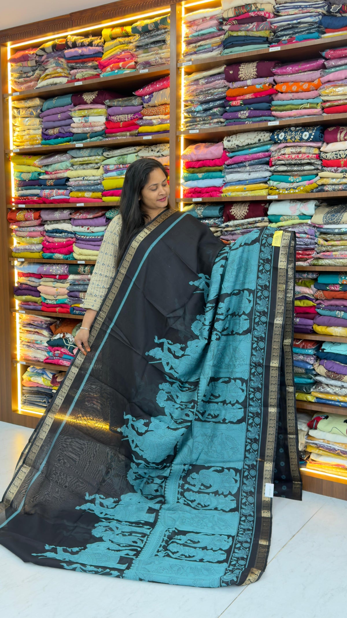 Black Maheswari Silk