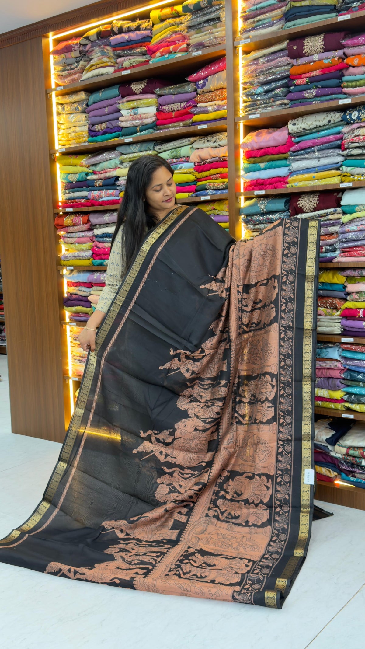 Black Maheswari Silk