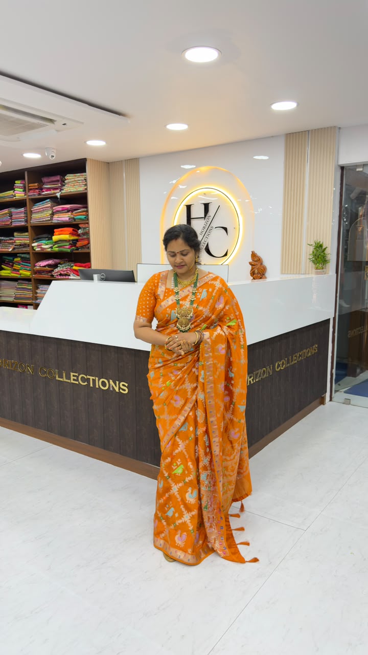 Paper  silk sarees with paithani borders
