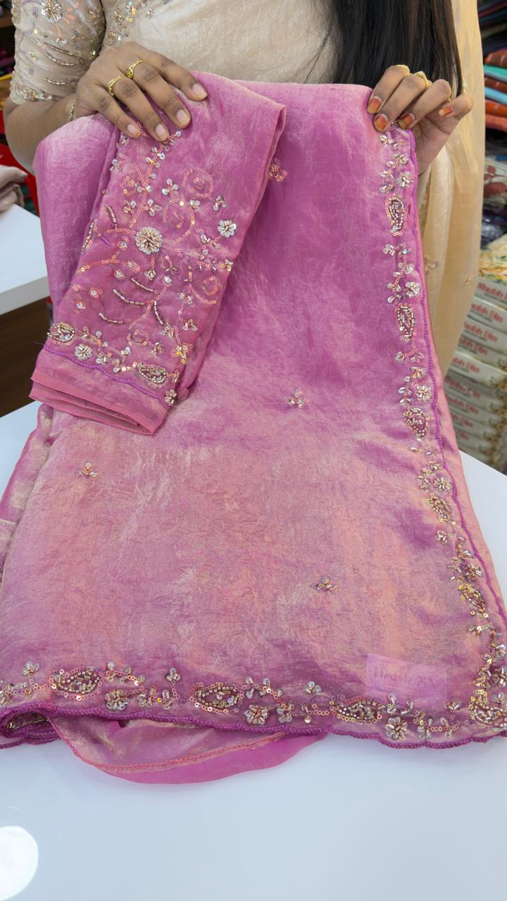 Space silk party wear saree