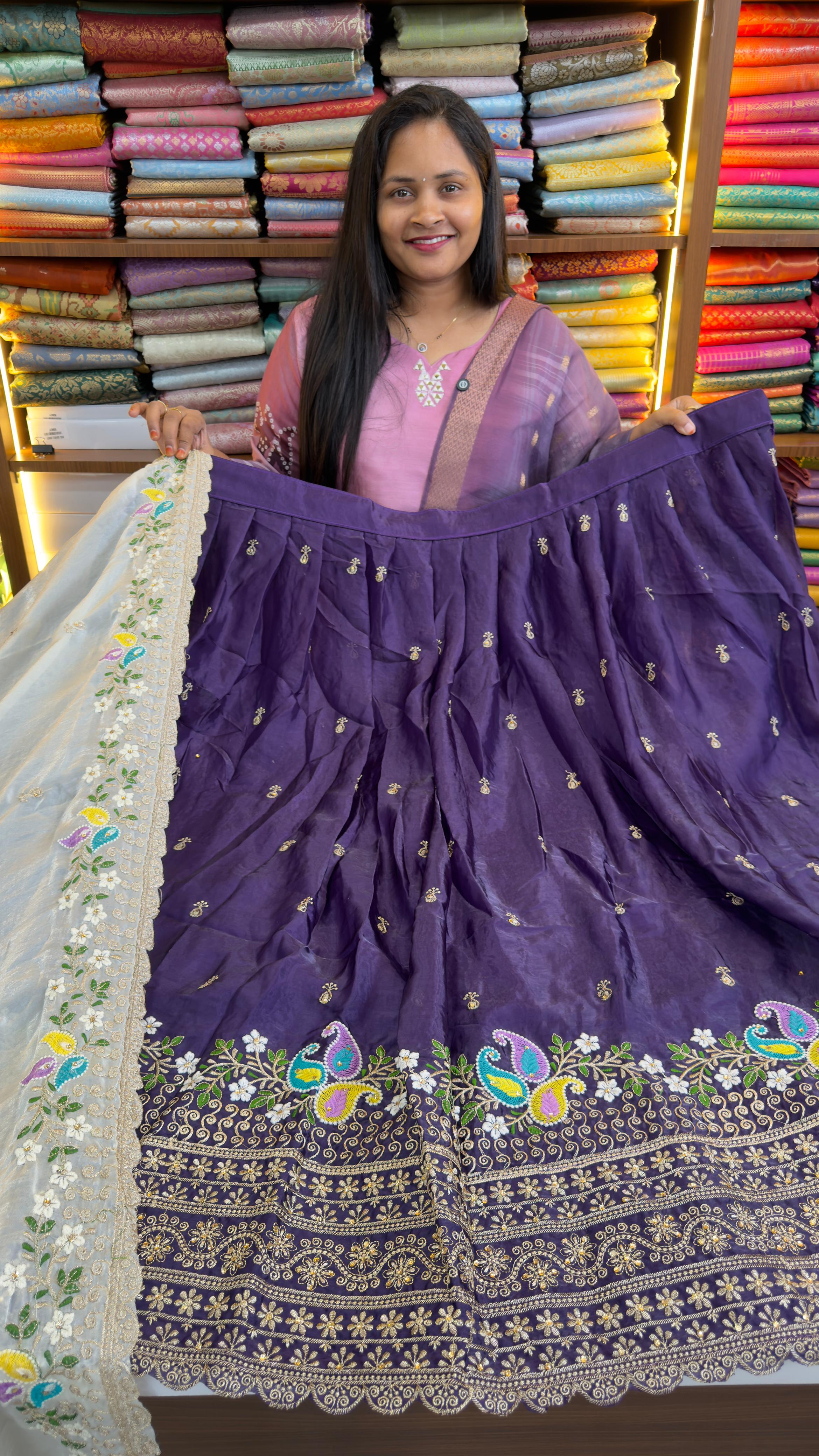 Space silk party wear lehenga