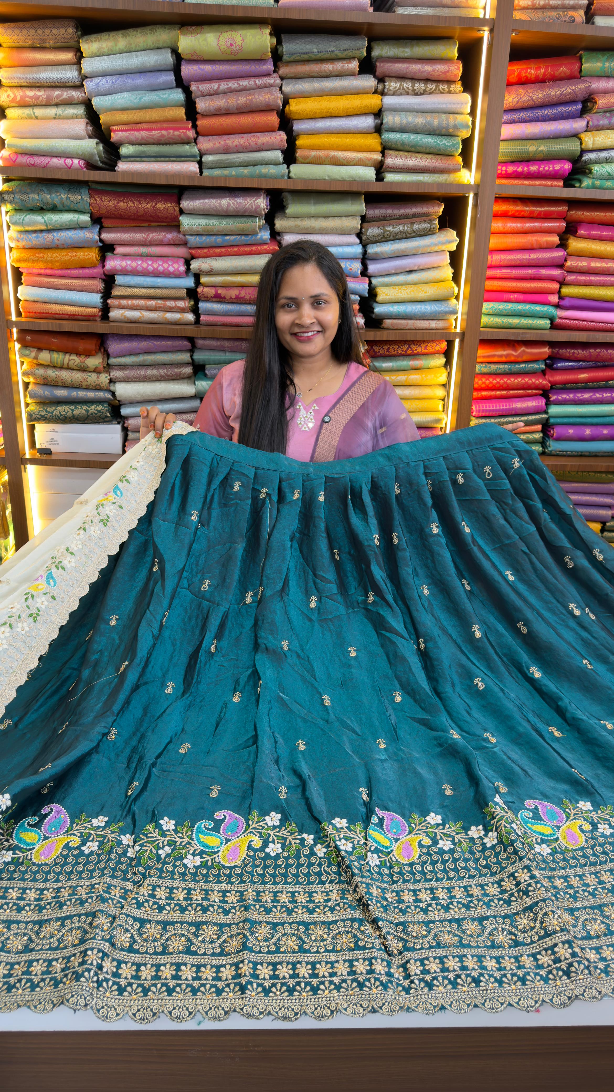 Space silk party wear lehenga