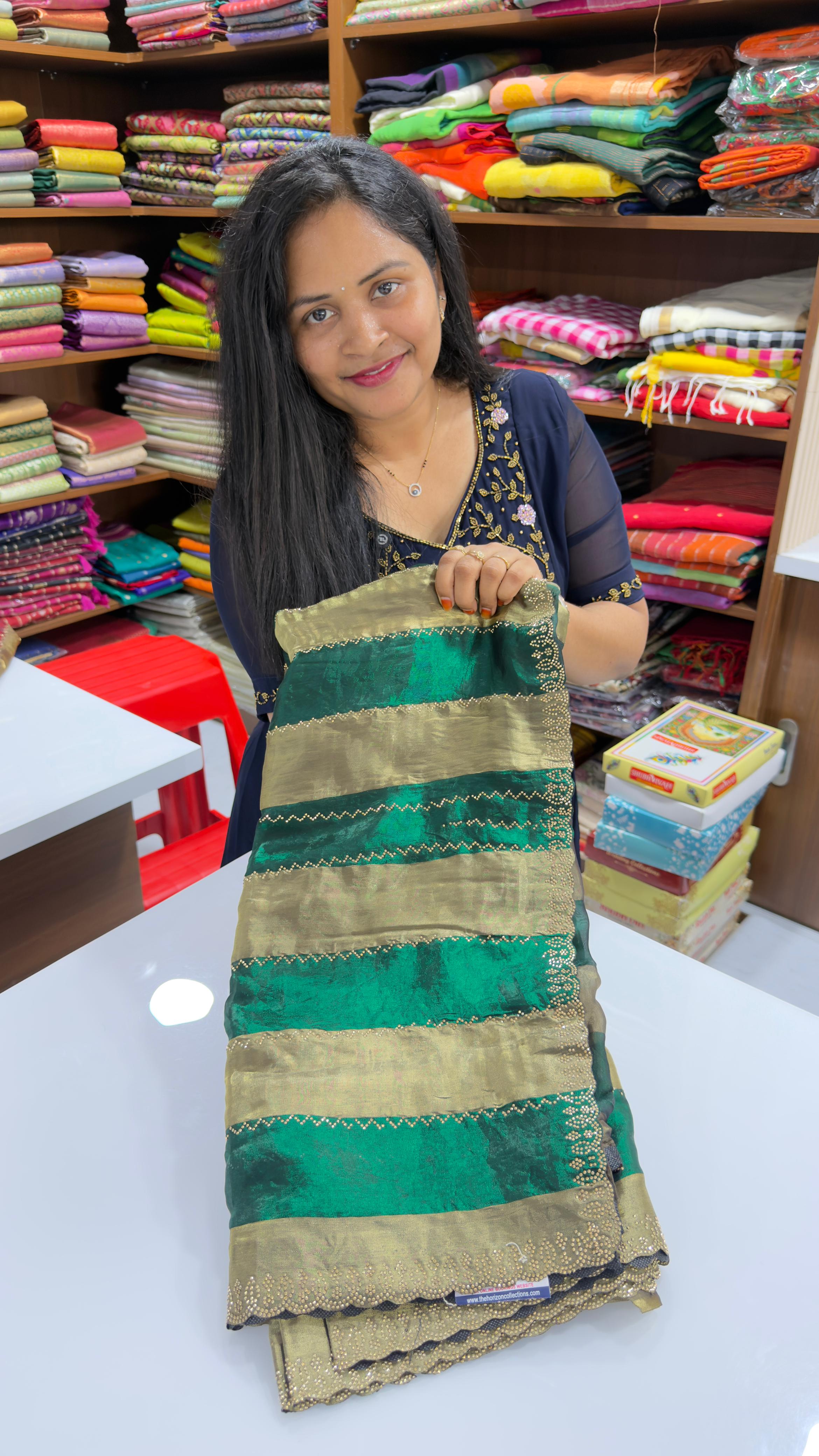 Party wear stripes sarees